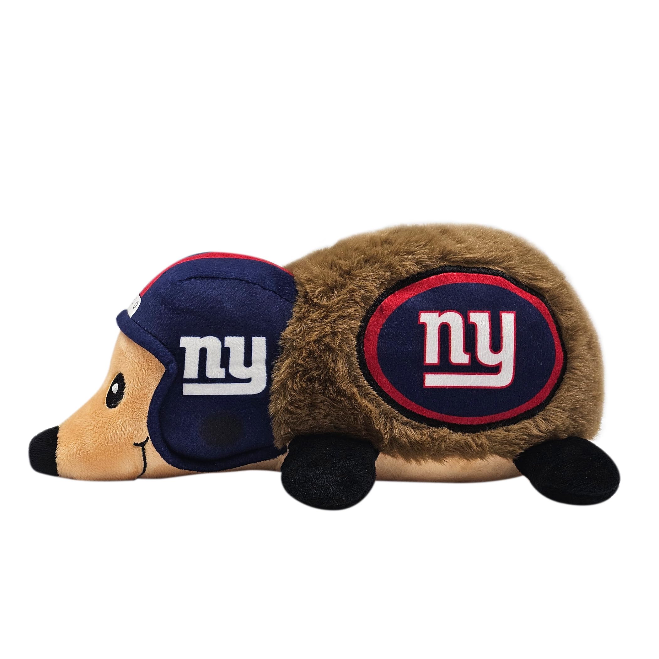Nfl New York Giants Plush Hedgehog Toy For Dogs & Cats, Cool Soft Pet Toy For Fun And Interactive Play, Dog Chew Toy With Squeak