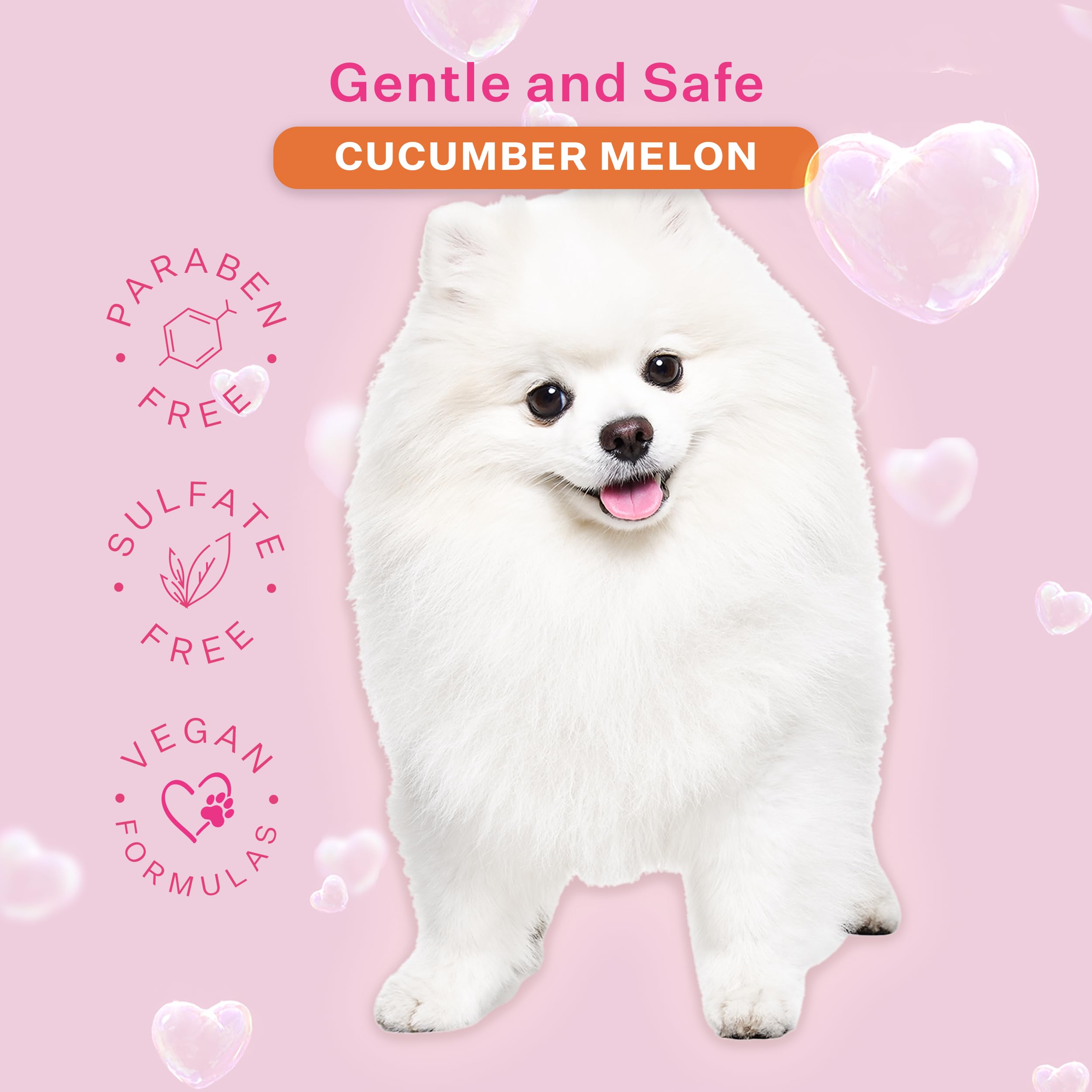 Paris Hilton Dog Shampoo - Crisp Refreshing Cucumber Melon Scent, Sulfate-Free Vegan & Hypoallergenic for All Dog Breeds, with O