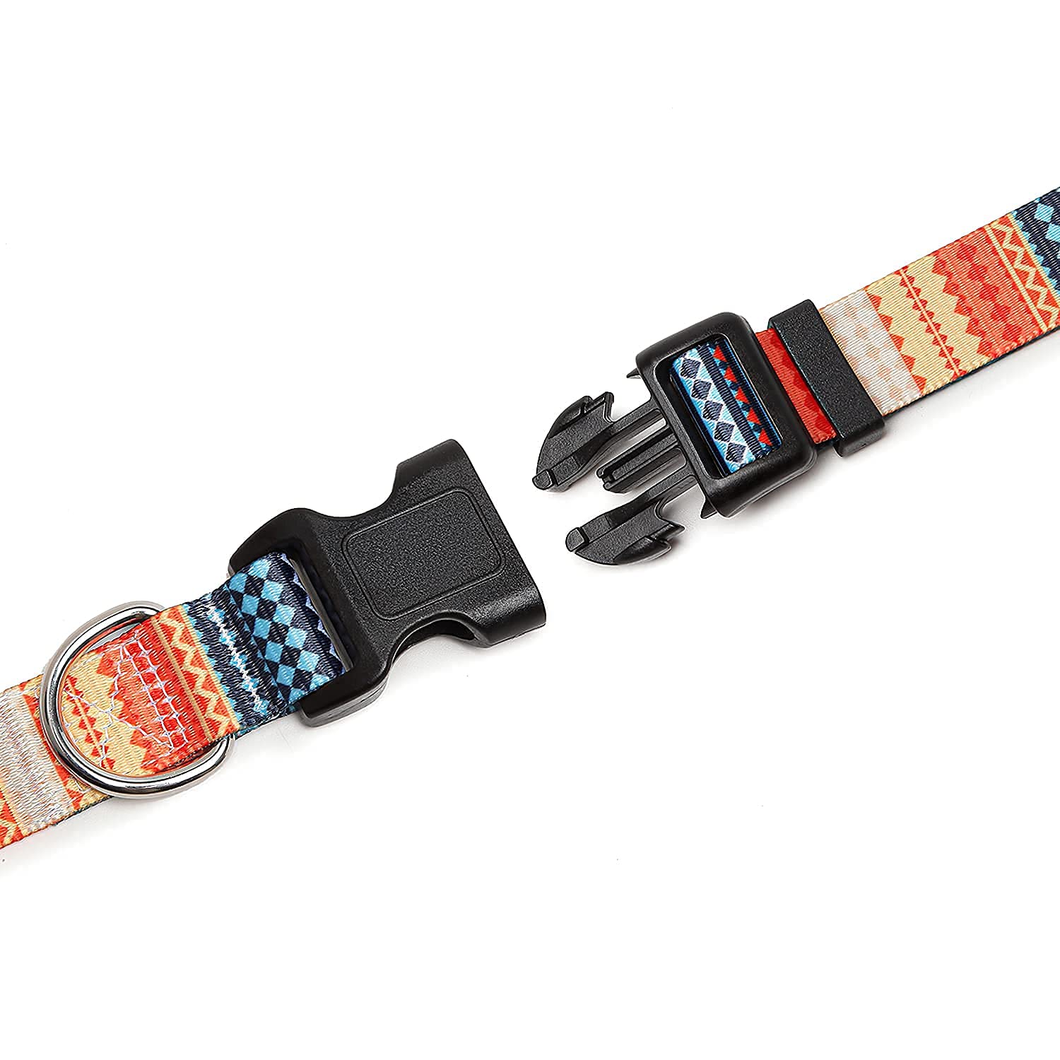 Suredoo Adjustable Dog Collar With Patterns, Ultra Comfy Soft Nylon Breathable Pet Collar For Small Medium Large Dogs (S, Bohemian Orange)