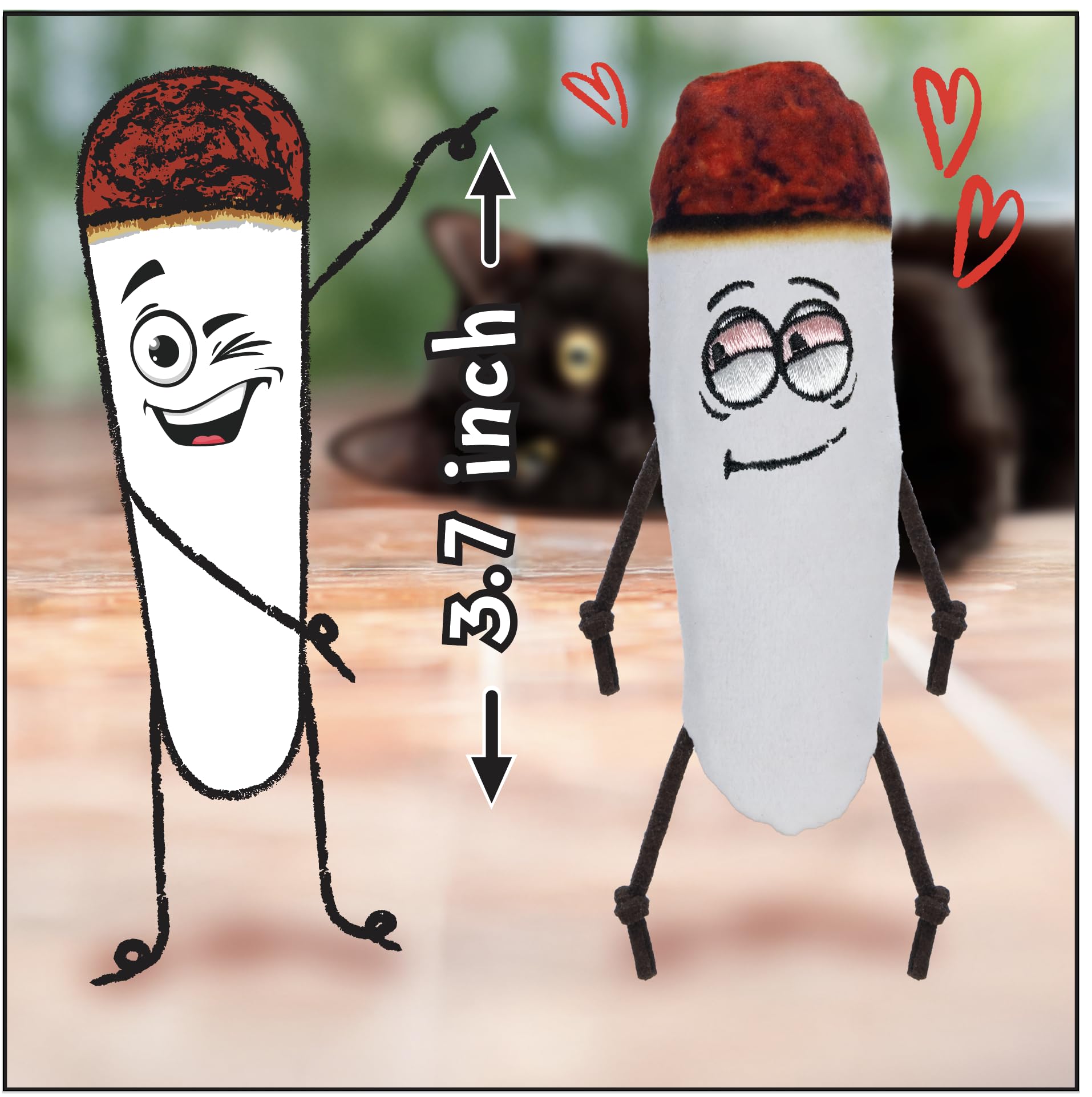 Lit Labs Kittie Doobs Adventure Toys - Funny Catnip Joints For Cats With Dried And Organic High Potency Catnip - Love Theme