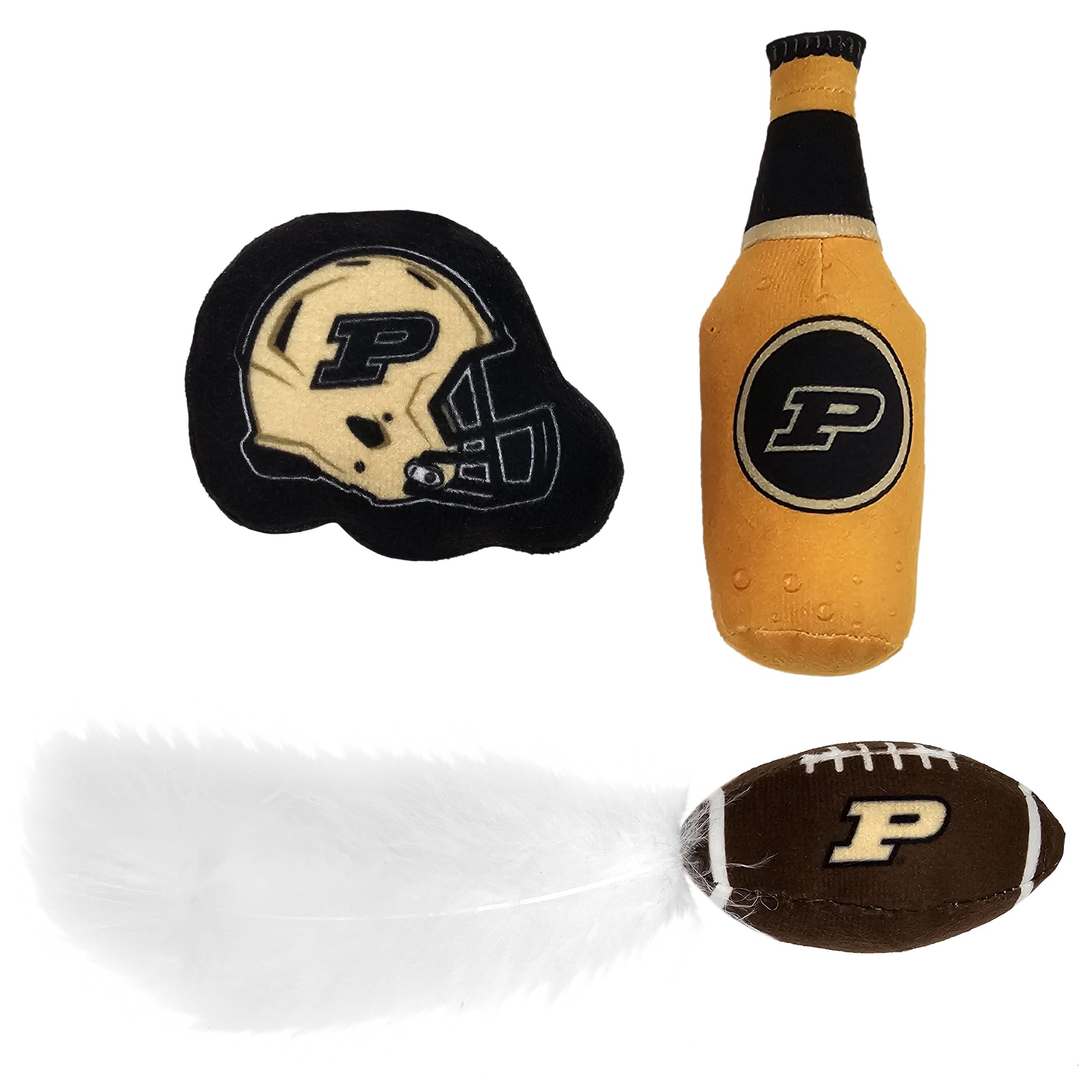 Best Plush Cat Toy Ncaa Purdue Boilermakers Complete Set Of 3 Piece Cat Toys Filled With Fresh Catnip. Includes: 1 Helmet Cat To