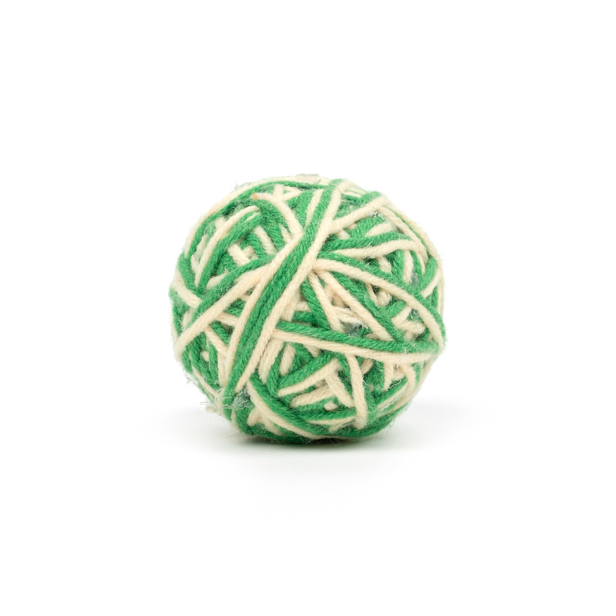 Tlc Knotty Rattle Ball Interactive Toy For Cats  Green & White | Engaging Sound Toy For Indoor Play | Durable & Safe Cat Play B