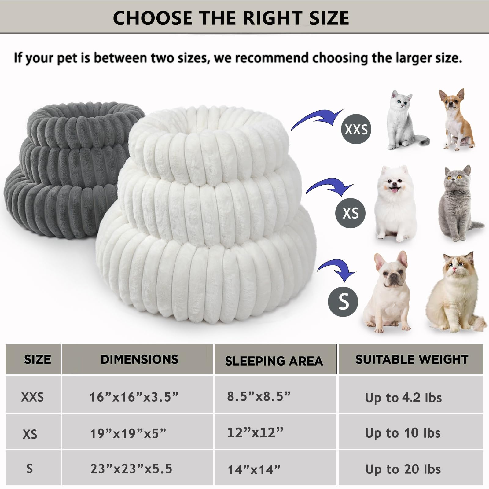 Tiny Dog Bed For Small Dogs And Cats - 16 Inch Donut Washable Soft Comfort Indoor Extra Small Pet Bed,Calming Anti-Anxiety Non-S