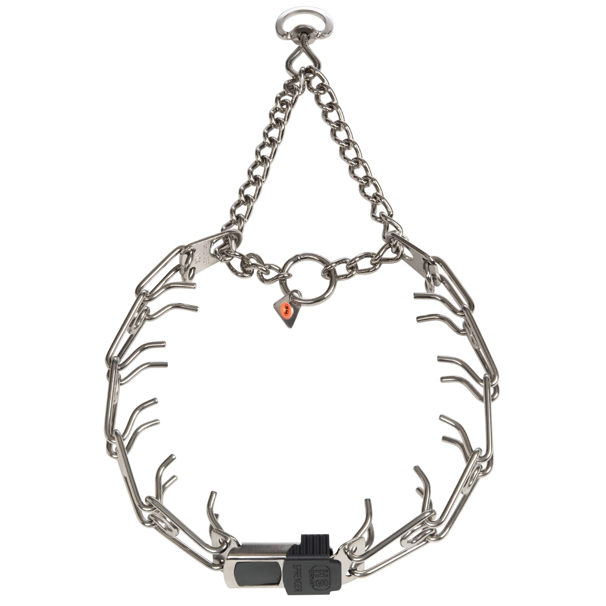 Herm Sprenger Dog Training Prong Collar With Quick Release Cliclock Buckle & Swivel Ring | Adjustable Length Stainless Steel Col
