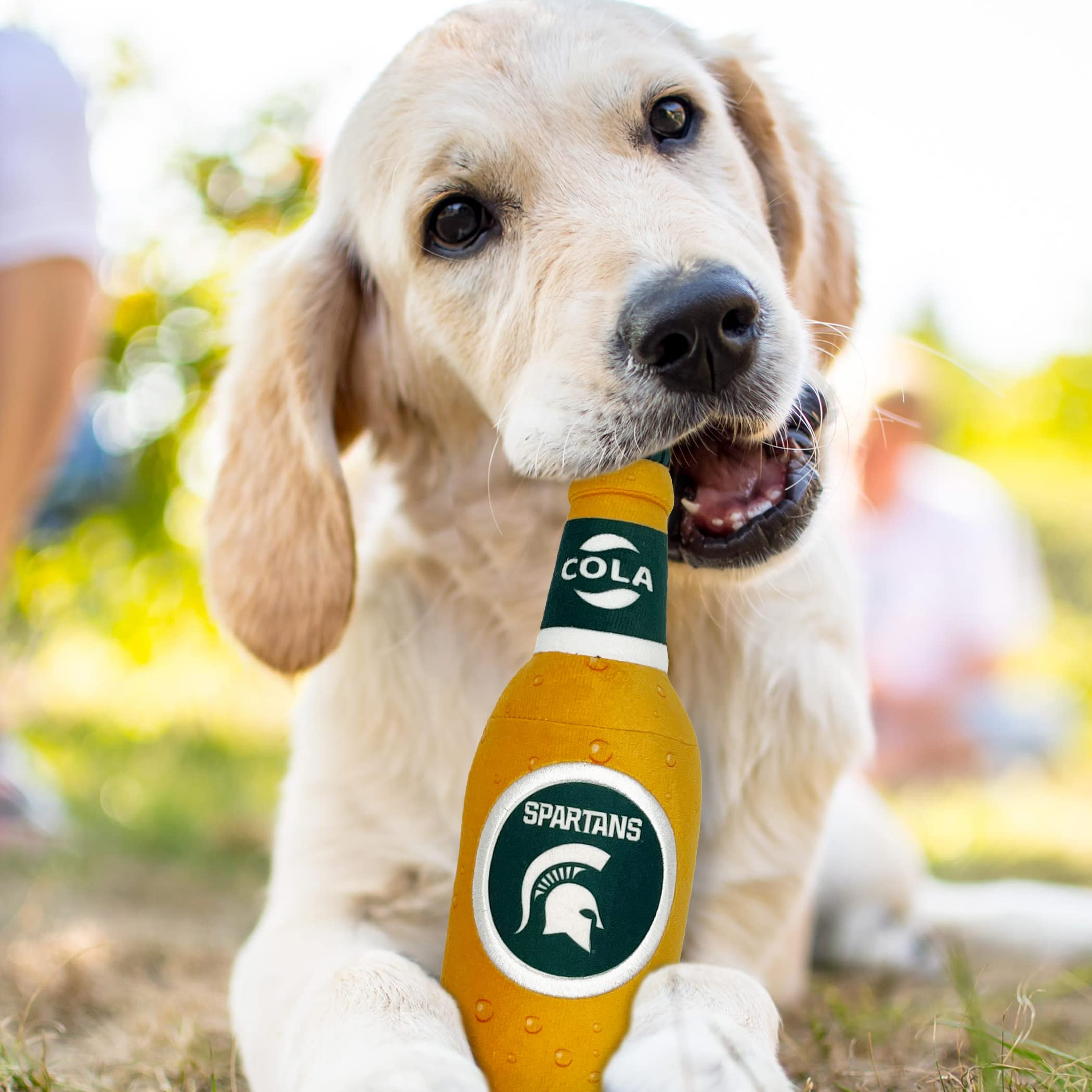 Ncaa Michigan State Spartans Beer Bottle Plush Dog & Cat Squeak Toy- Cutest Stadium Soda Bottle Snack Plush Toy For Dogs & Cats