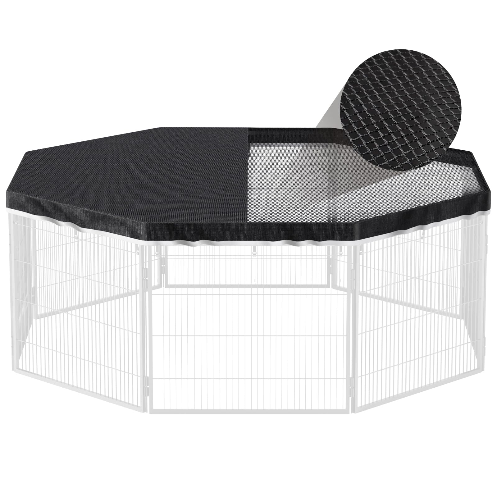 Pjyucien Dog Playpen Top Cover - Fits Most 8 Panels 32 Inch Width Metal Dog Fence Octagonal Dog Play Pen (Note: Only Playpen Top