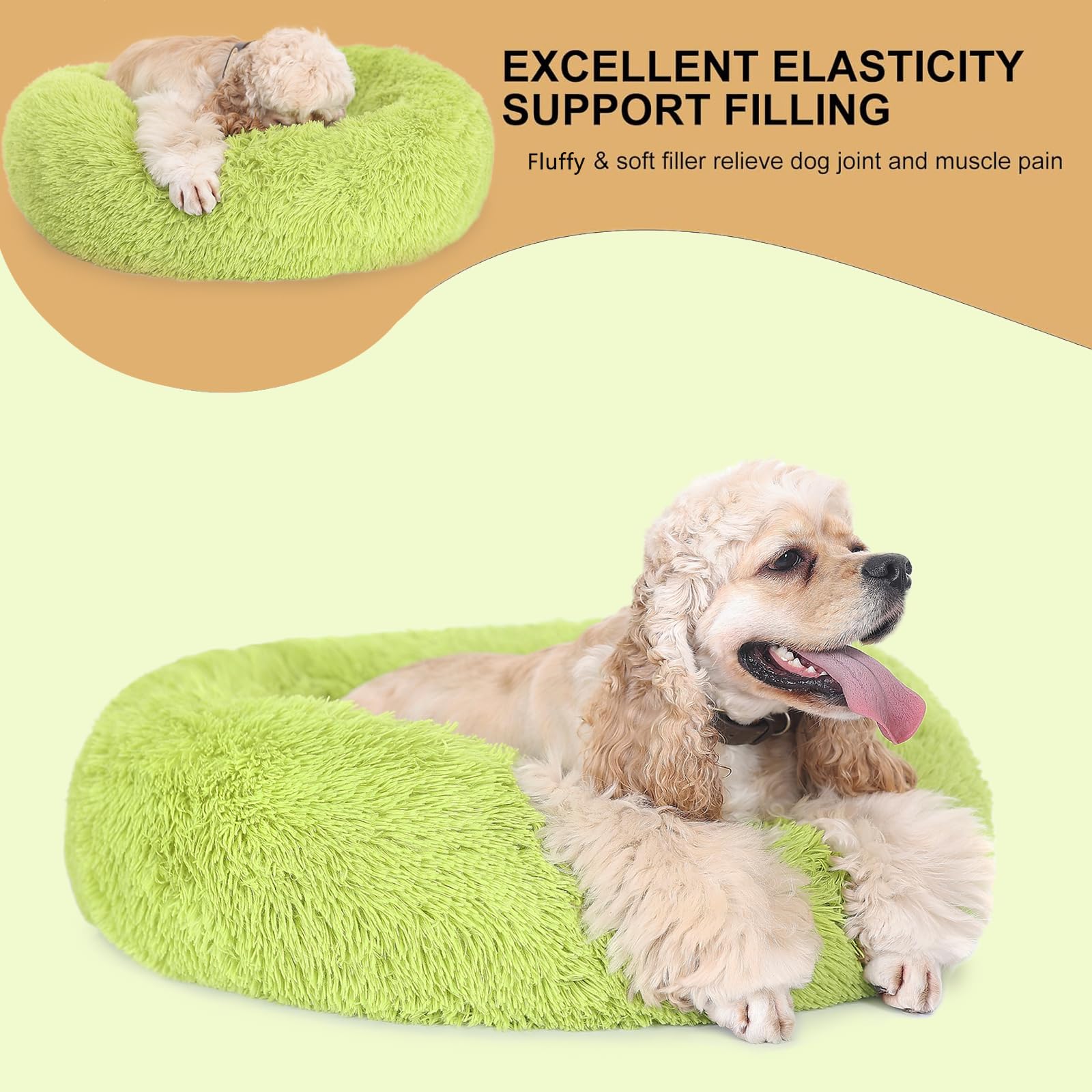 Calming Bed For Dogs 30 Inches Dark Gray Dog Beds For Medium Dogs Washable Anti-Anxiety Dog Beds For Medium Dogs