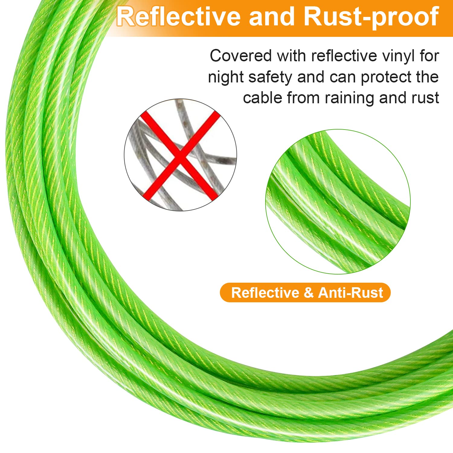 Tresbro 50 Ft Dog Tie Out Cable, Heavy Duty Dog Chains For Outside With Spring Swivel Lockable Hook, Pet Runner Cable Leads For Yard Camping, Dog Line Tether For Small Medium Large Dogs Up To 500 Lbs