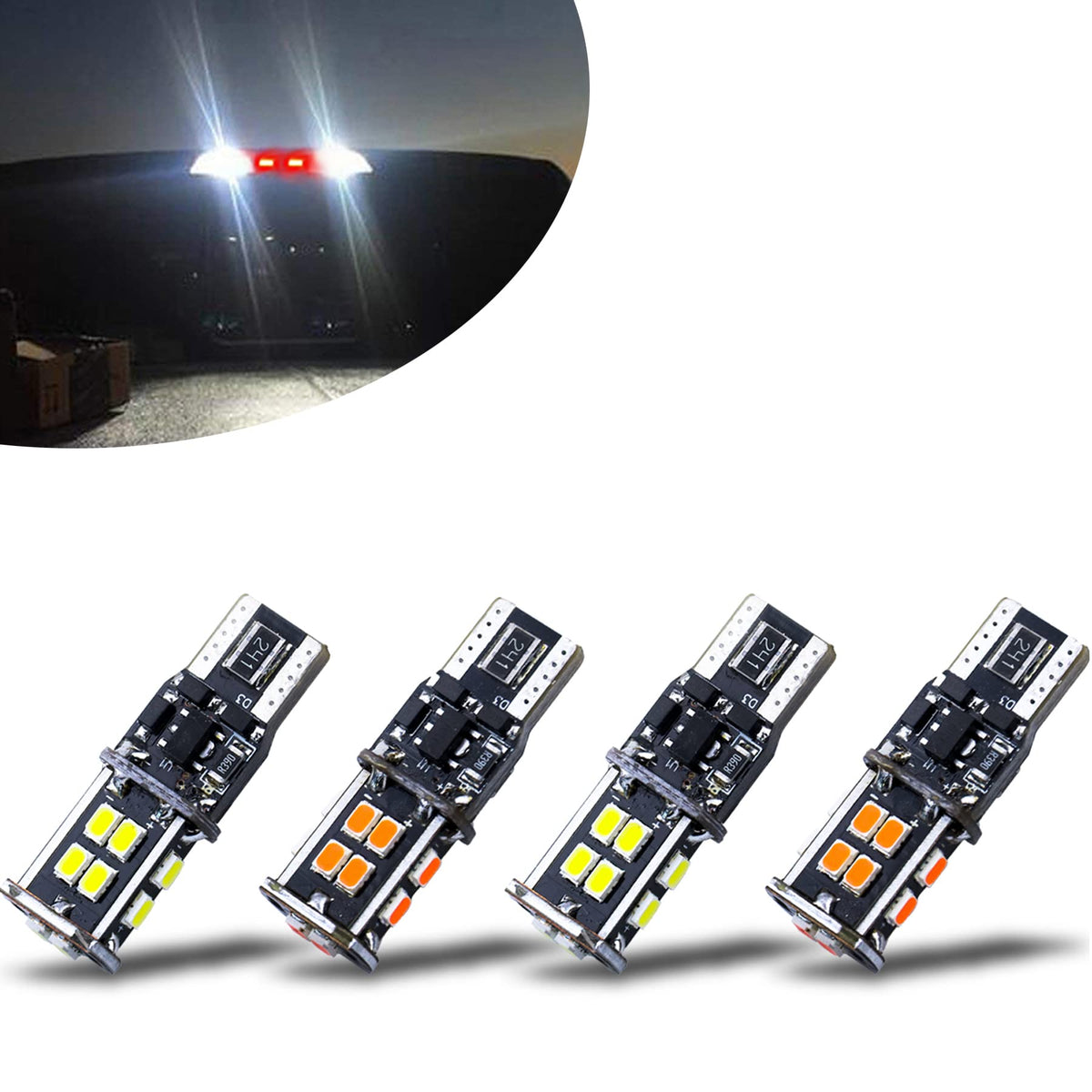 Kisled 12-24V Extremely Bright 194 912 921 168 175 2825 W5W T10 T15 Led Bulbs Fit For Chevrolet Dodge Ford Gmc Honda Nissan Toyo