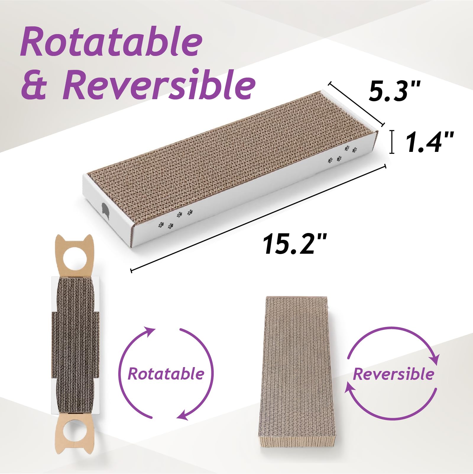 Necoichi Cardboard Hang & Scratch Doorknob Cat Scratcherfor Indoor Cats - Cat Scratching Board, Cat Scratch Pad Lounger With Rev