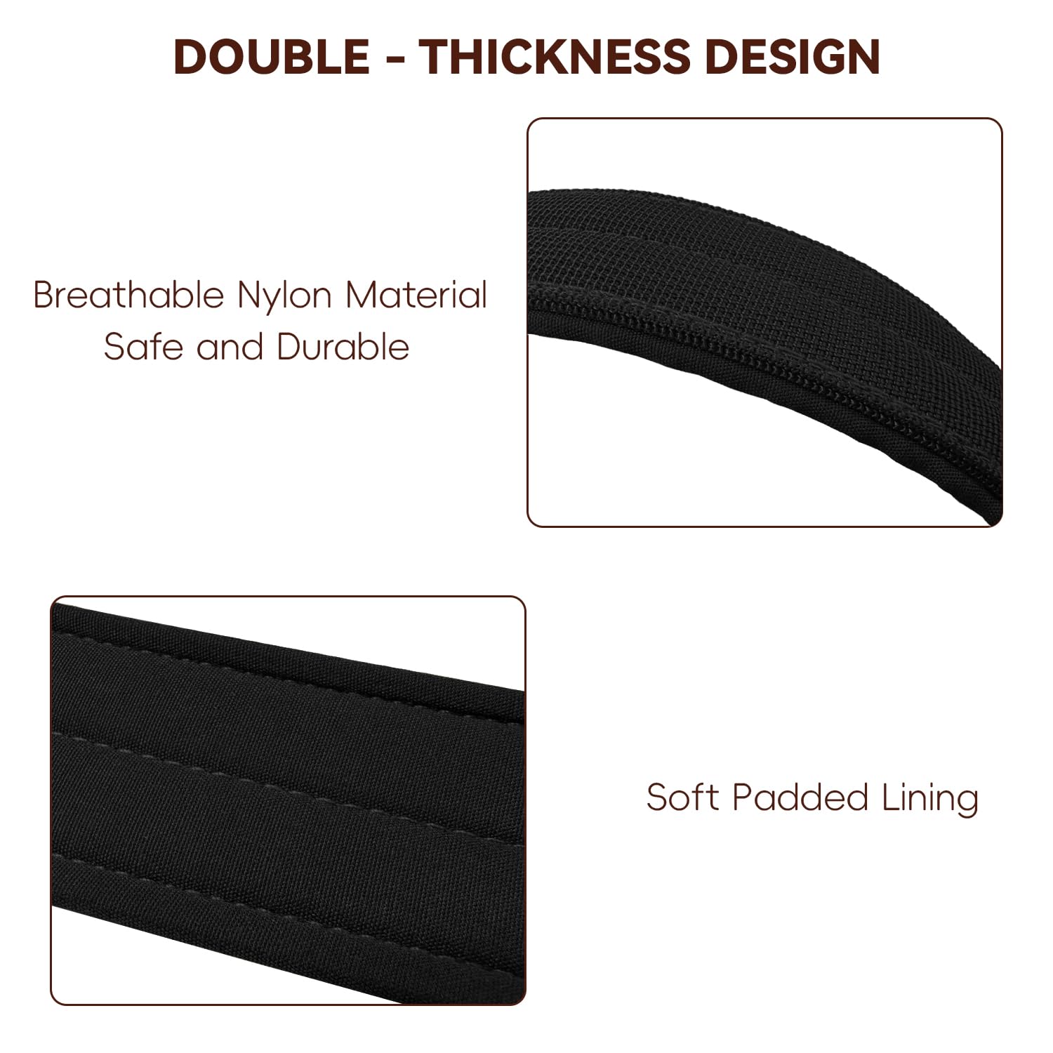 Heavy Duty Dog Collar for Large Dogs, 2 PCS Tactical Dog Collars with Metal Buckle & D Ring, 1.5'' Width Thick Adjustable Nylon