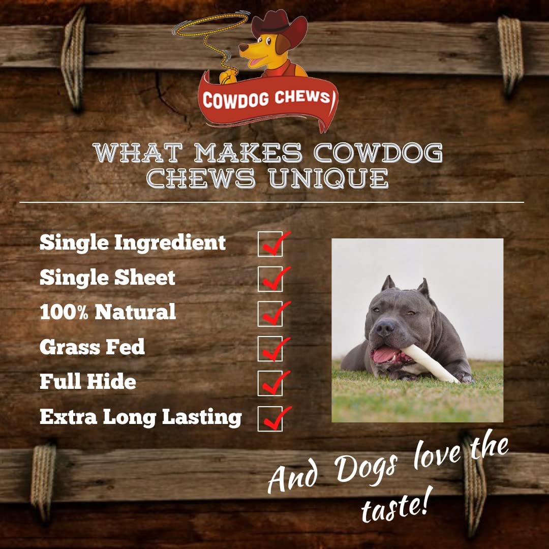 Cowdog Chews Rawhide Retriever Roll - 100% Natural Dog Treats, 22 Count, Grass Fed Livestock