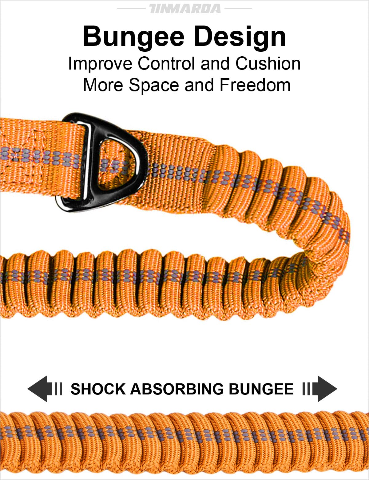 Heavy Duty Dog Leash, 4-6Ft Shock Absorbing Dog Leashes With Traffic Handle And Comfortable Padded Handles, Advanced Easy Metal