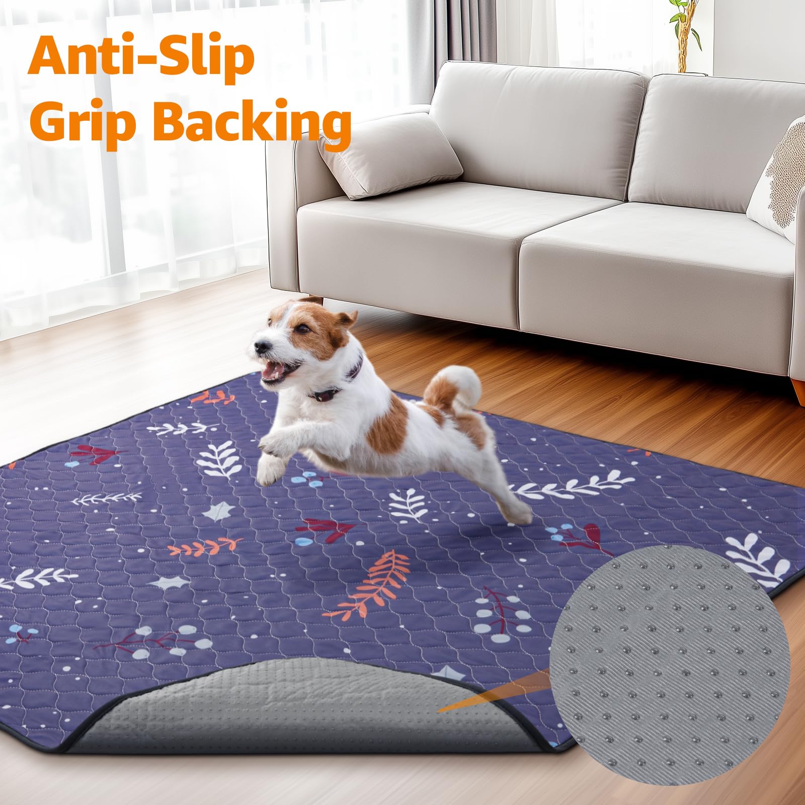 Loobani Pee Pads For Dogs Washable: Large Reusable Puppy Training Pads 34'' X 36'', 2 Pack Absorbent Dog Pee Pads Non-Slip, Wate