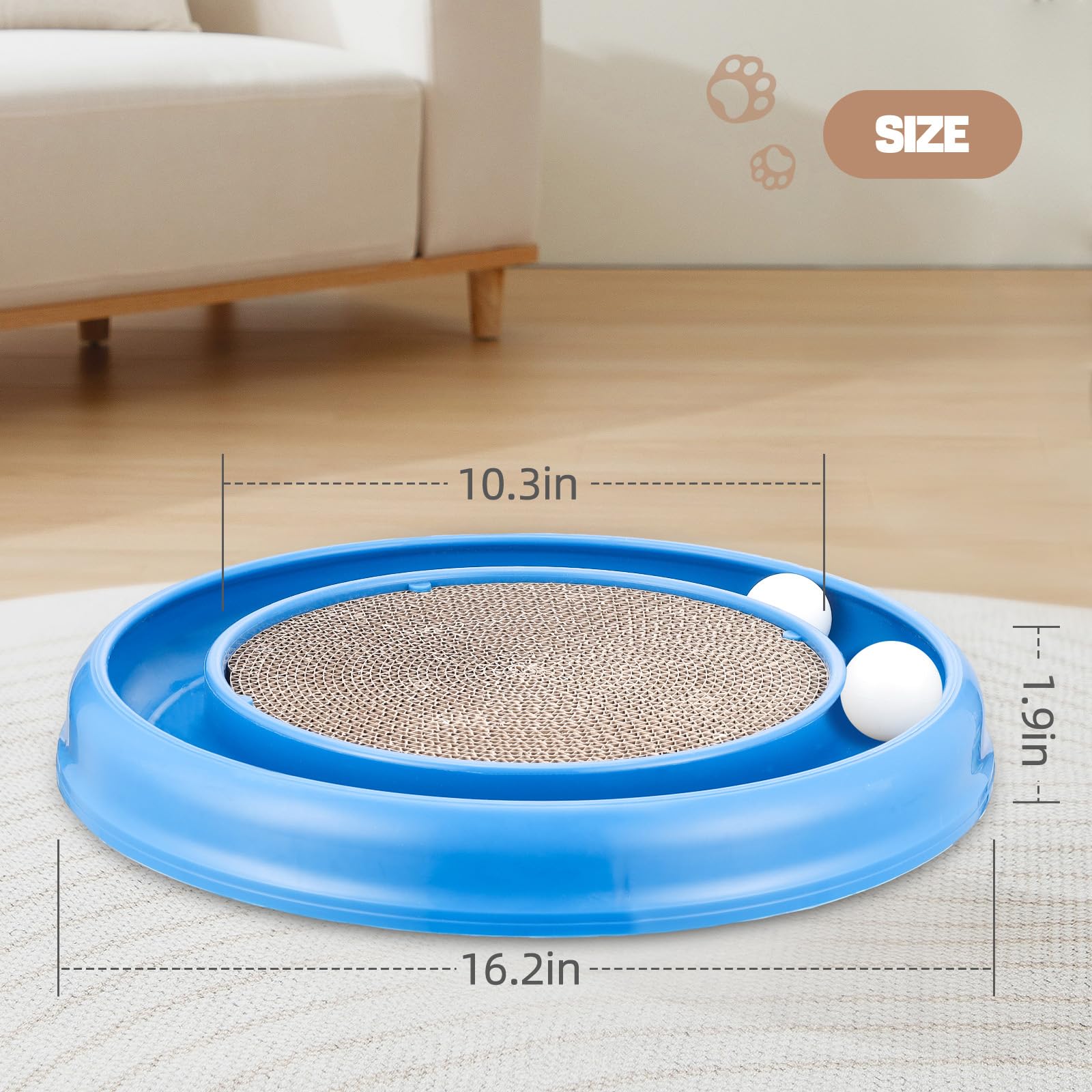 Peomliee Cat Scratching Board With Balls For Cats Grinding Claw, Round Cat Scratcher Interactive Toy, Cat Ball Track Scratcher P