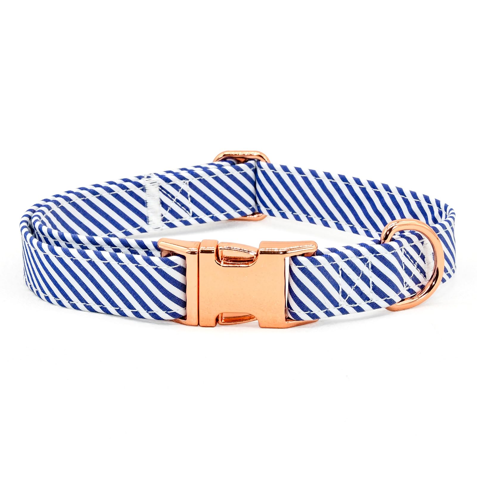 Classical Blue Stripe Dog Bow Tie Dog Collar Accessory, Detachable Bowtie, Adjustable Collar For Small Medium Large Dogs