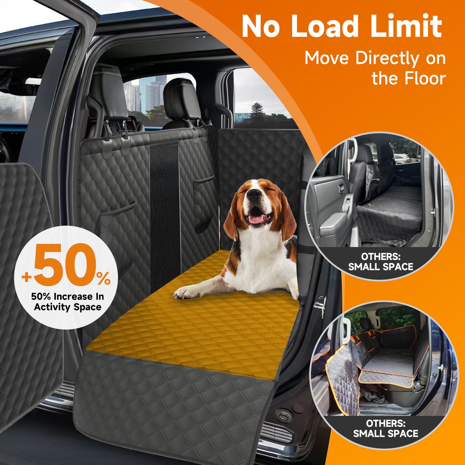 Sanqitara Xl Dog Truck Seat Cover With Car Door Protector, For Trucks With Flip Up Rear Seats, Waterproof Full Coverage Dog Seat