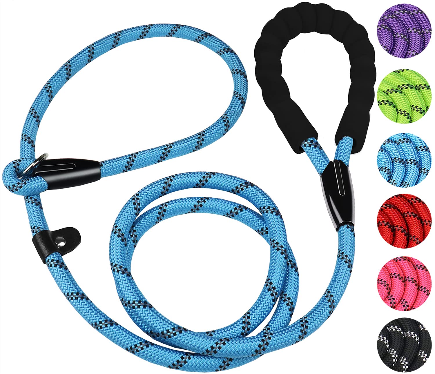 Dog Leash, 6 Ft Slip Lead Dog Leashes, Durable Premium Quality Strong Training Rope Slip Leash With Comfortable Padded Handle An