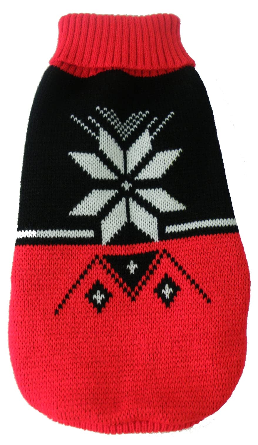 Pet Life ® Snow Flake Pet Sweater - Designer Dog Sweater with Turtle Neck - Winter Dog Clothes Designed to Keep Warm