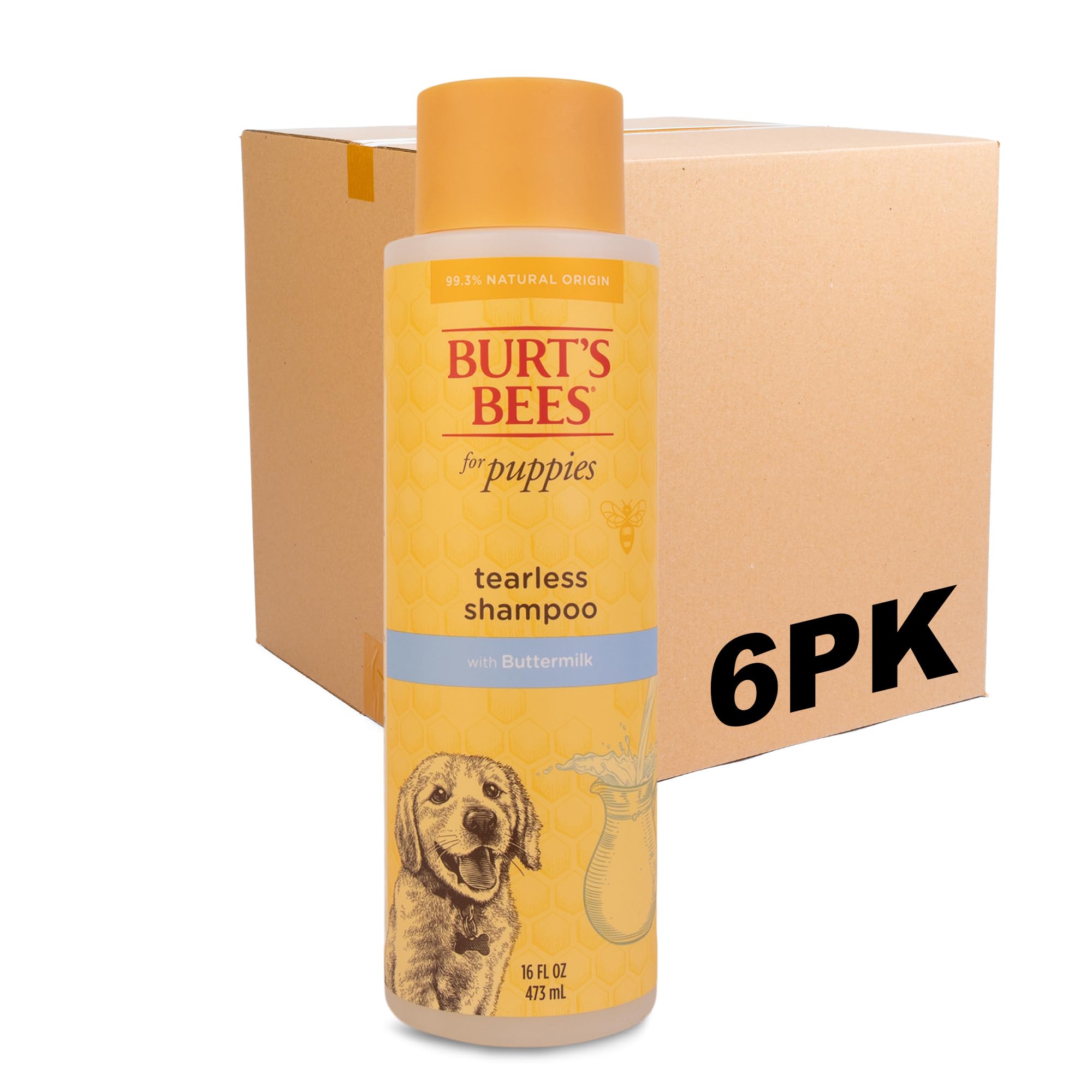 Burt'S Bees For Pets Tearless Puppy Shampoo With Buttermilk, 6Pk, 95% Natural Origin Formulas, Best Tearless Shampoo For Puppies