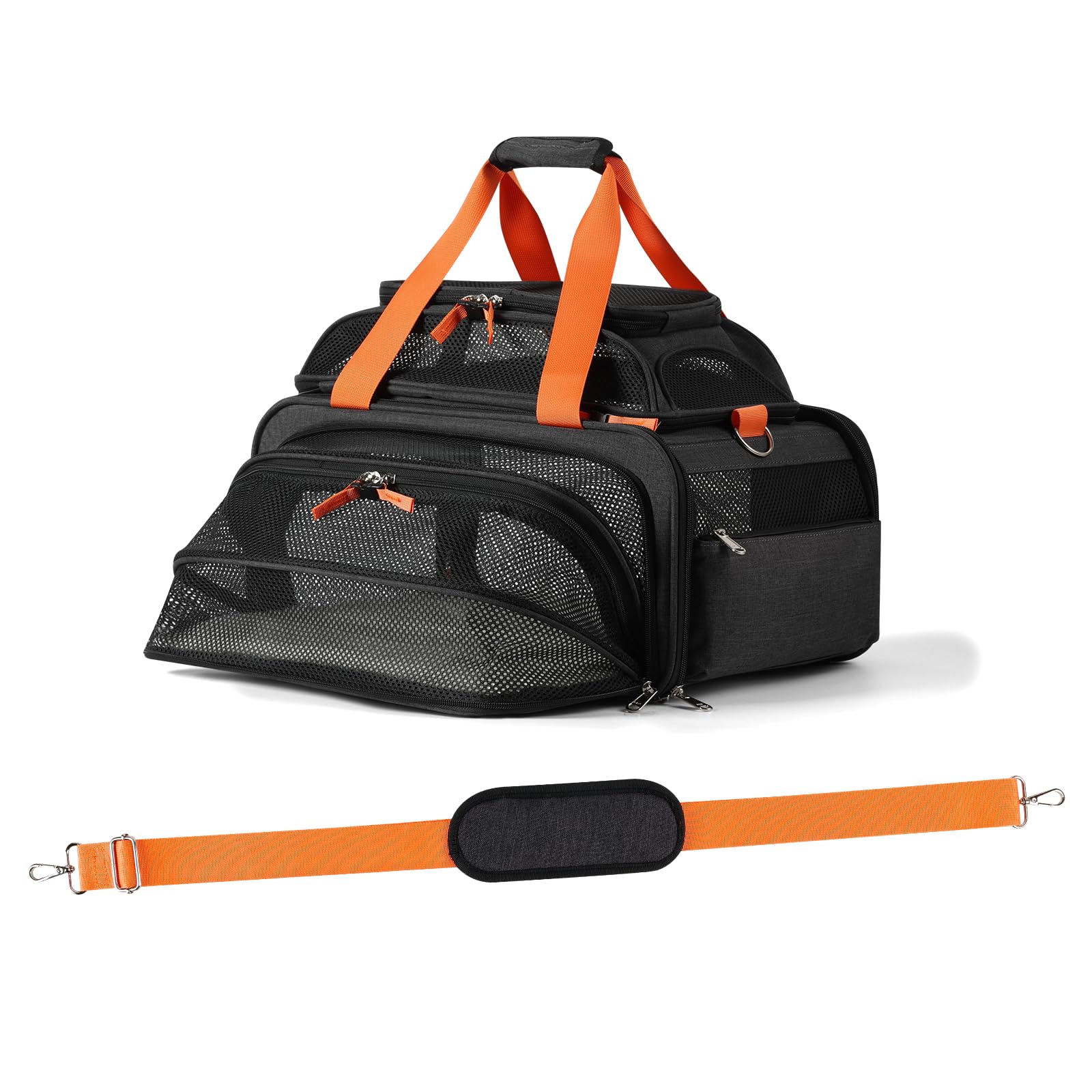 pidipiti 17x12x8.3 TSA Approved Expandable pet Carrier for ExtraSmall Dog Under 6 lbs,SmallMedium cat Under 8 lbs,for jetblue