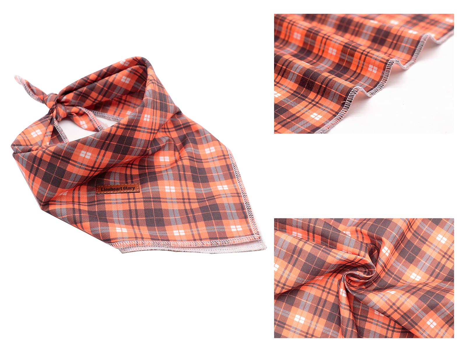 Lionheart Glory Fall Dog Bandana 1 Pack Washable Soft Cotton Halloween Bibs Scarf, Adjustable Kerchief Square Dog Bandanas For Small Dogs