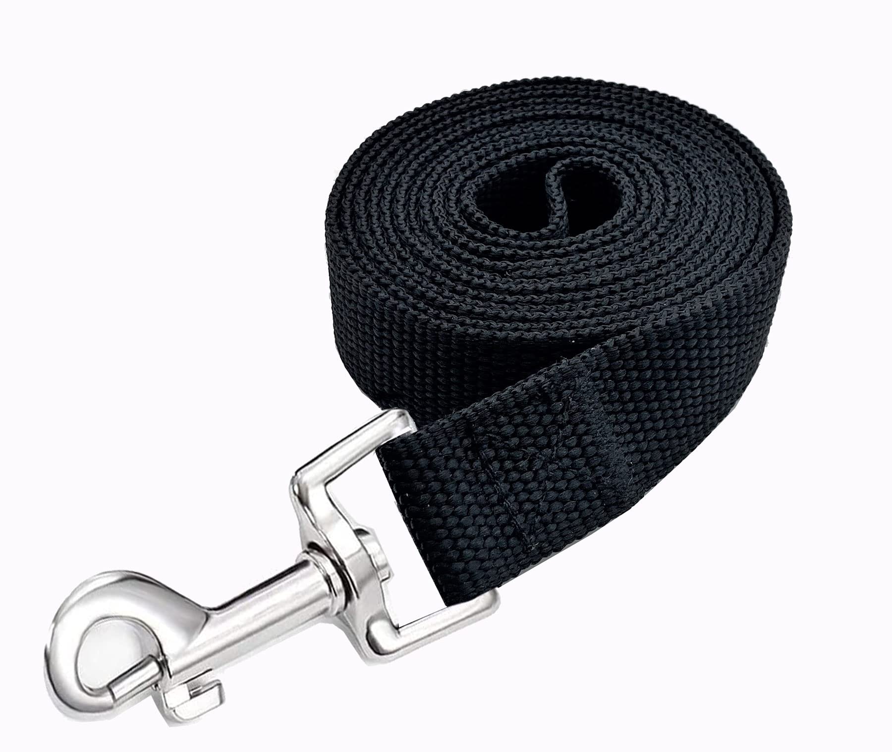 Strong Nylon Dog Leash, 4FT/ 5 FT/ 6FT Dog Leashes for Medium Large Dogs (4 FT, Black)
