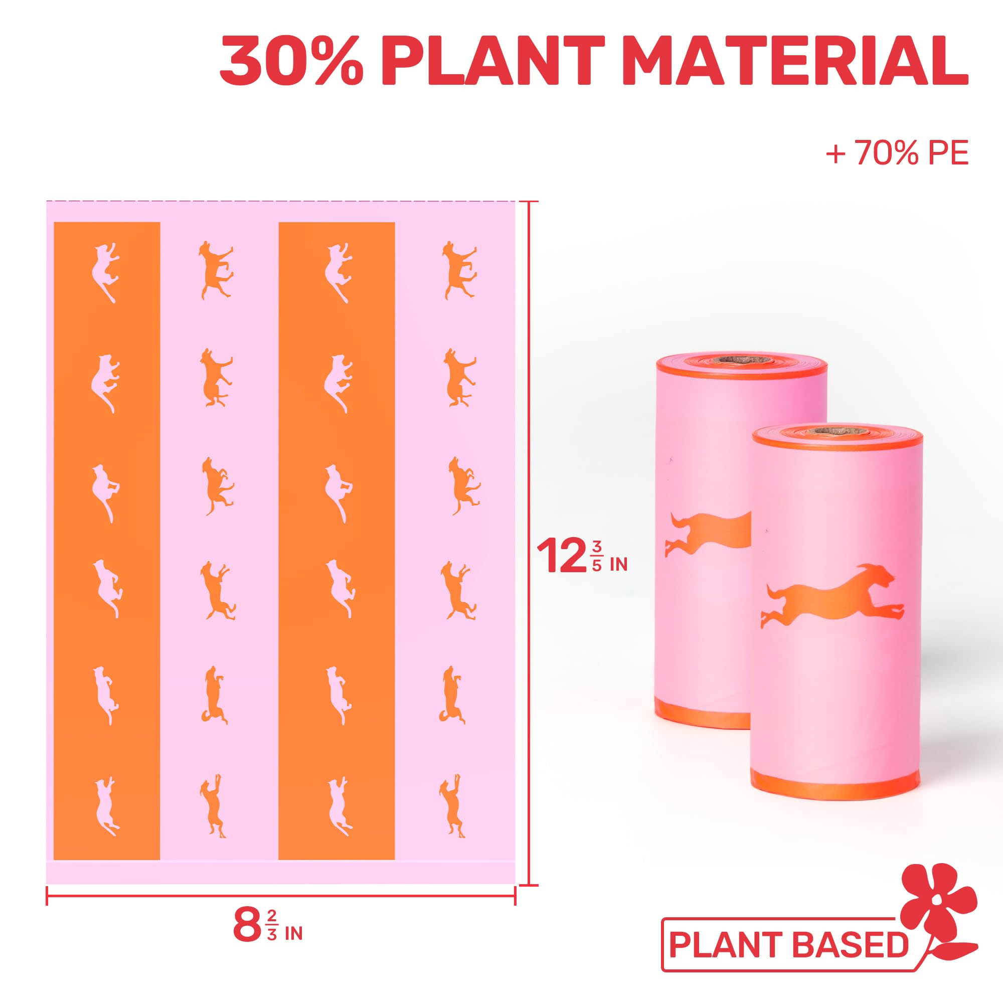 Fukumaru Poop Bags For Dogs, 300 Rose Scent Dog Poop Bag Holder And Dispenser With Leash Attachment For Dogs, Cats And Multi-Pet