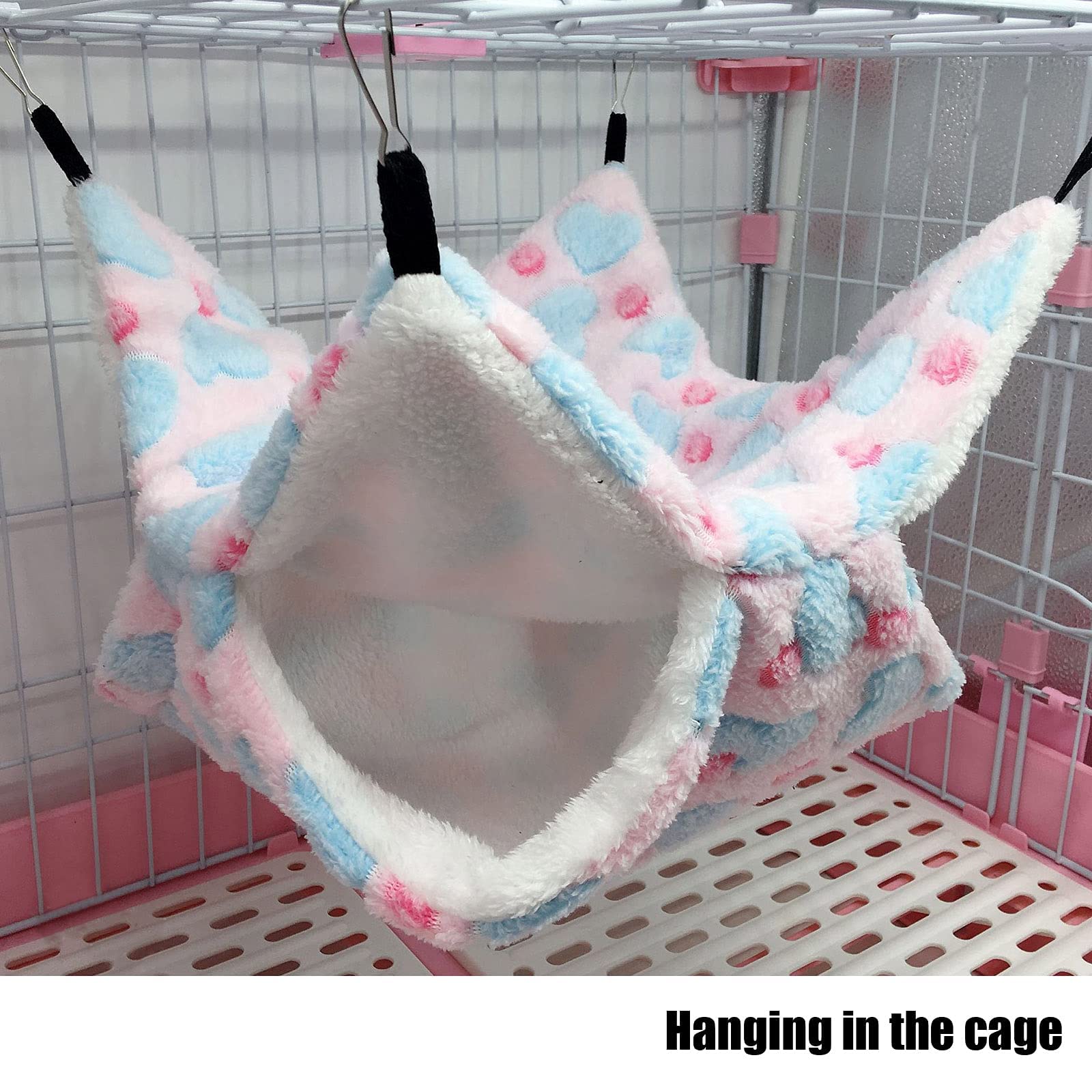 Eismc2 Hammock Set, 3Pcs Small Pet Cage Accessories. Coral Fleece Hammock And Hanging Tunnel For Ferret, Rat, Chincilla, Guinea