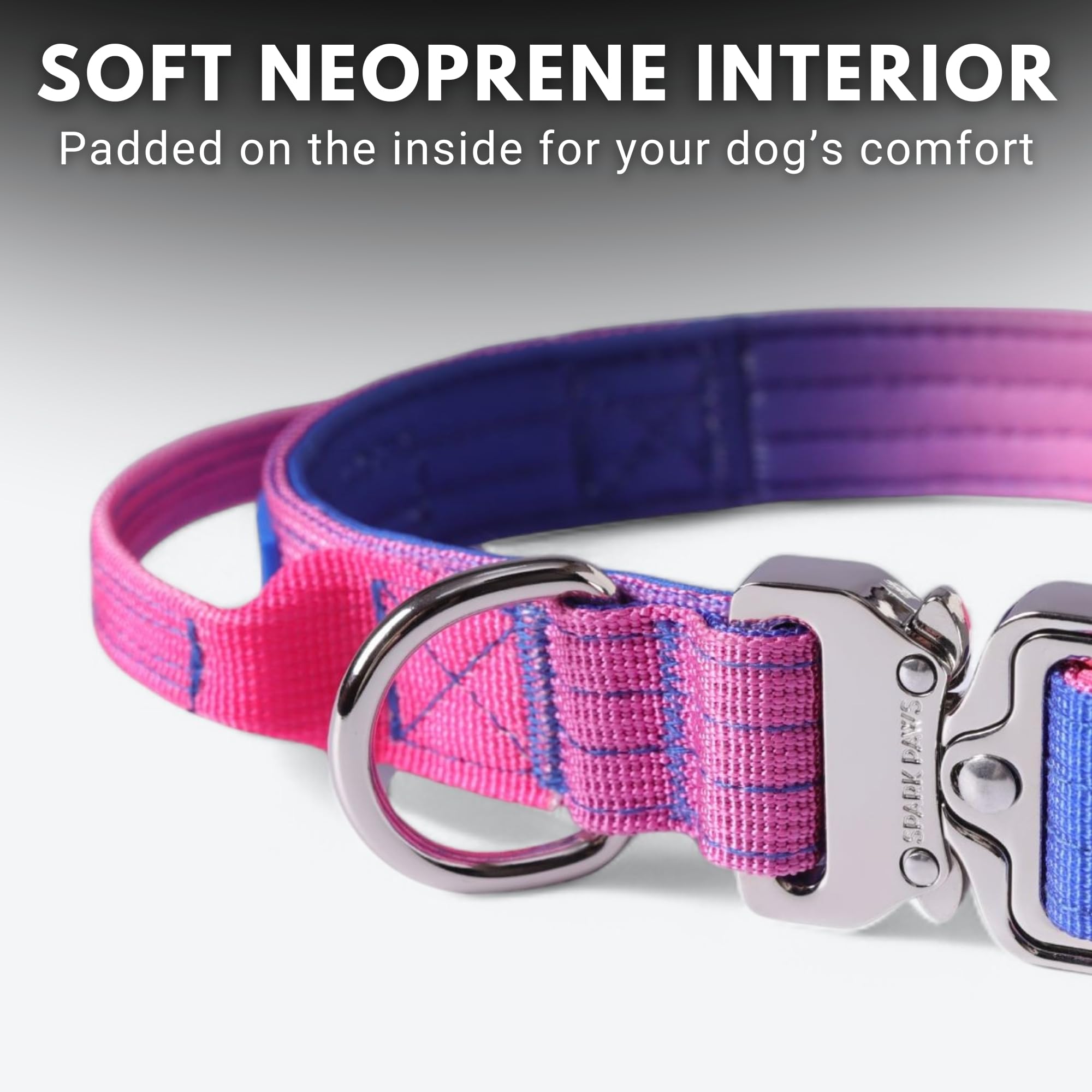 Spark Paws Tactical Dog Collar - Heavy Duty, Premium Quality, Thick And Durable For Large And Medium Dogs - Snow Cone - Xs - 1'