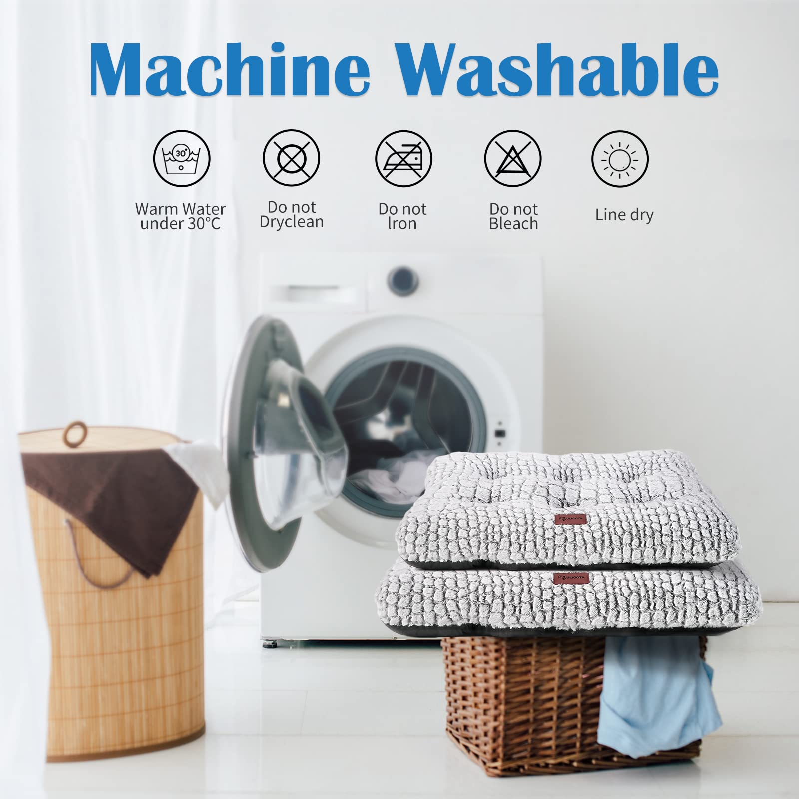 Dog Bed Crate Pad - Soft Fluffy Pet Cushion Mat For Small Dogs, Anti-Slip Comfy Kennel Pad For Puppy Crates