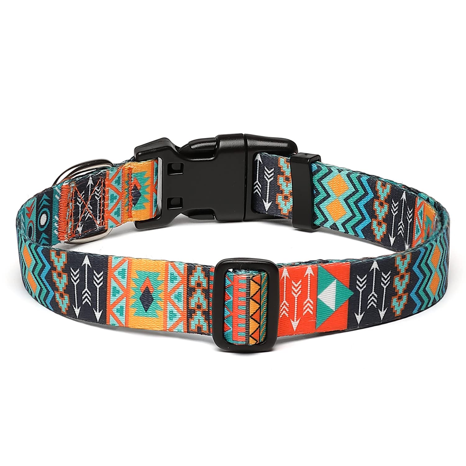 Suredoo Adjustable Dog Collar With Patterns, Ultra Comfy Soft Nylon Breathable Pet Collar For Small Medium Large Dogs (M, Tribal)