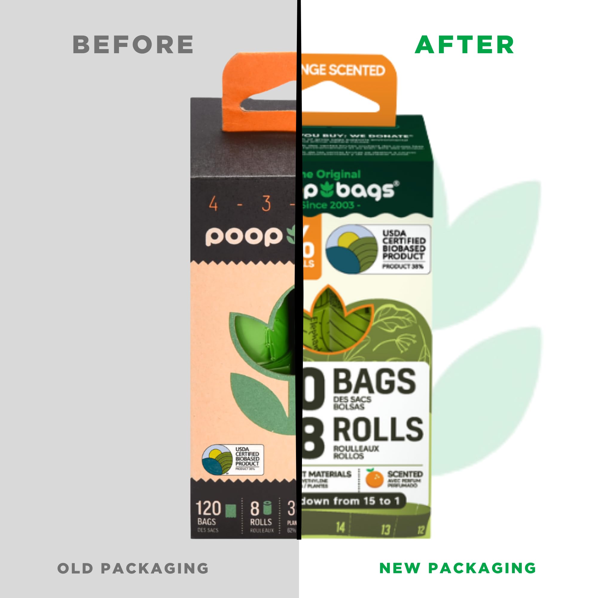 The Original PoopBags Countdown Rolls USDA Biobased 9x13 Poop Bags, green, 120 bags (ORANG925)