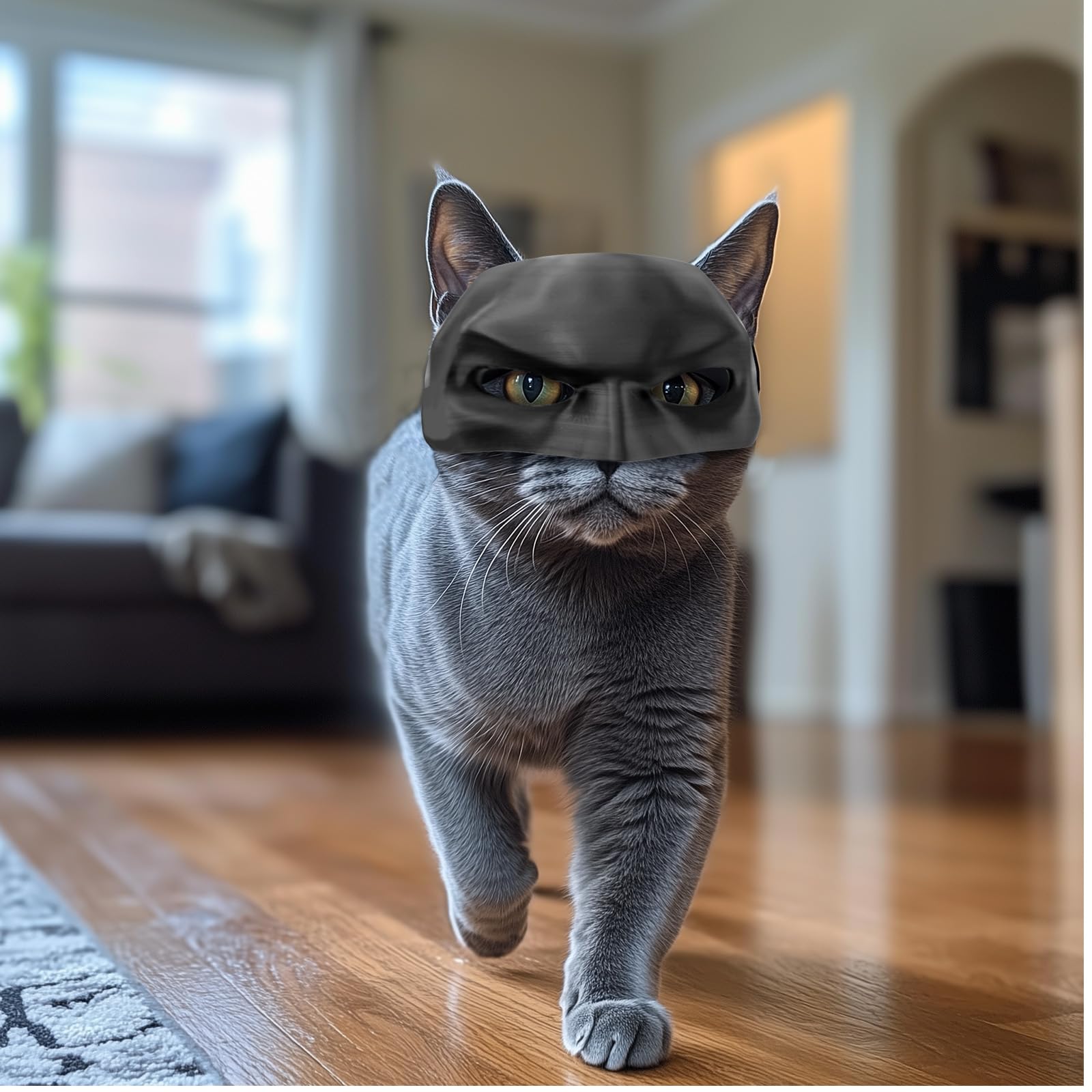 Cat Mask Cosplay,Cat Hat,Soft Silicone Made,Batcat Avenger Mask Funny Costumes Accessories For Large Cats