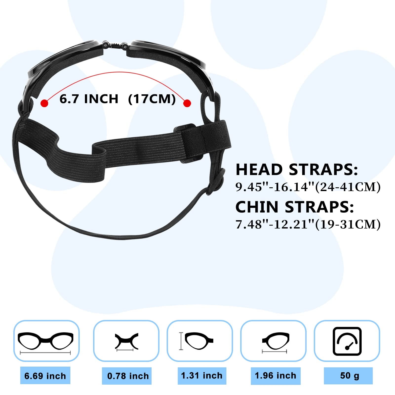 Qumy Dog Sunglasses Dog Goggles For Medium Large Breed Dogs, Wind Dust Fog Protection Eye Wear Pet Glasses With Adjustable Strap For Motorcycle Car Driving Bike Riding Hiking Swimming Over 15Lbs Blue