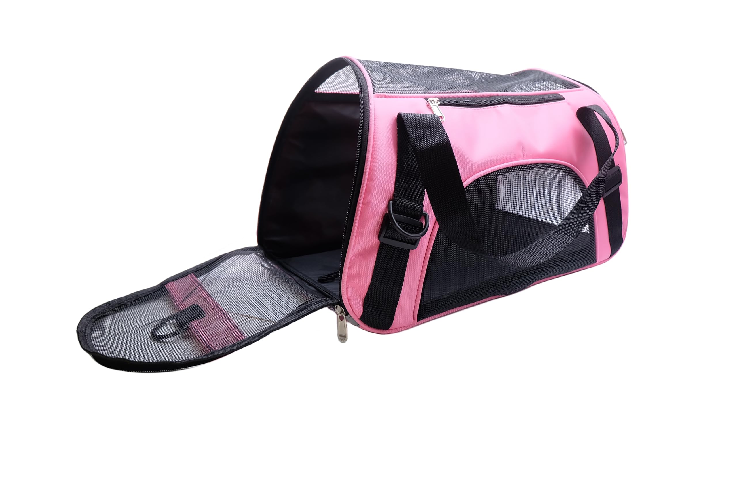 Zanesun Cat Carrier,Soft-Sided Pet Travel Carrier For Cats,Dogs Puppy Comfort Portable Foldable Pet Bag Airline Approved (Medium-Lightpink)