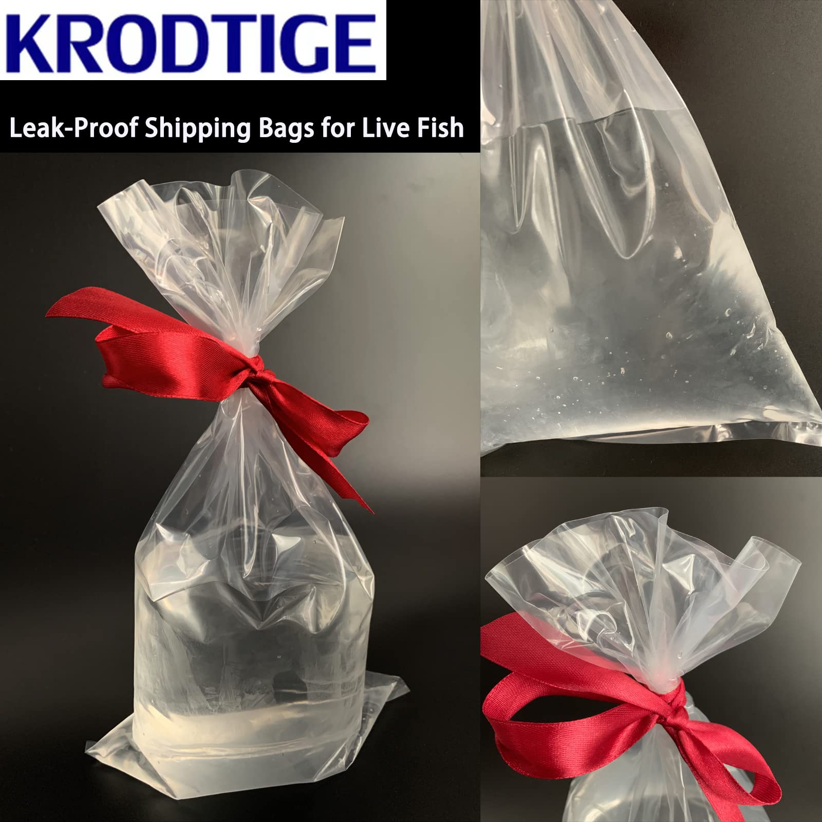 100 Pcs 6''X22'' Clear Plastic Fish Bags,3 Mil Thick-Leak-Proof Shipping Bags,For Marine And Tropical Fish Transport,Bottom Seal