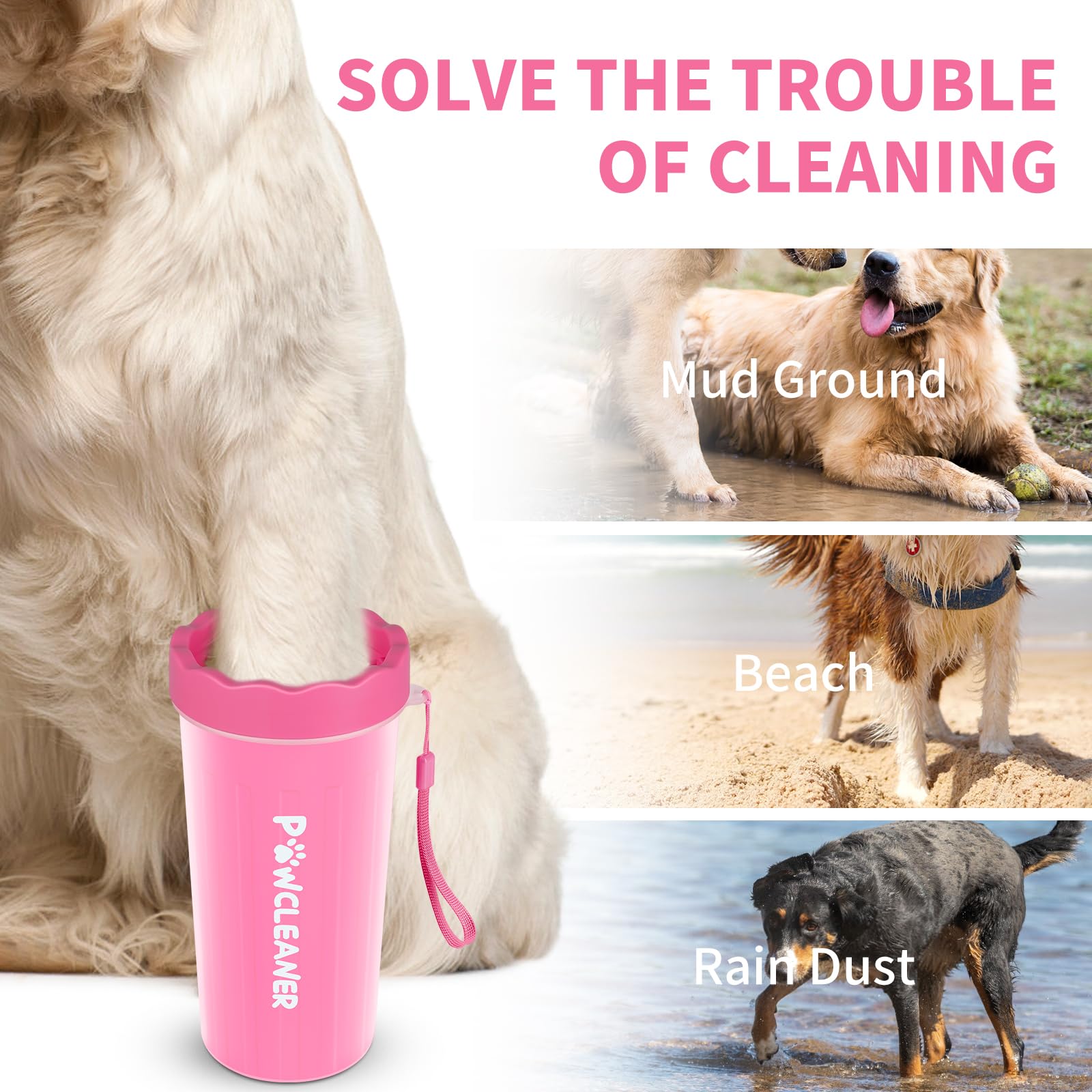 Dog Paw Cleaner Big Pink