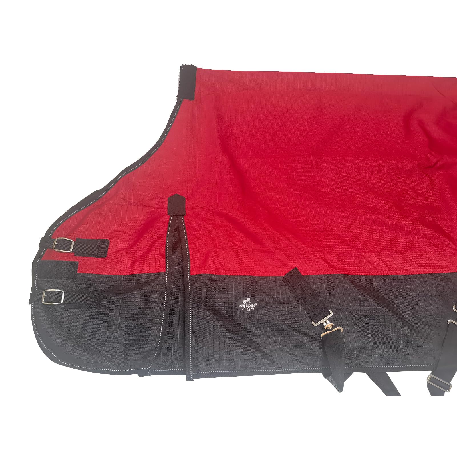 1200Denier Waterproof And Breathable Horse Sheet Tgw Riding Horse Blanket Standard Neck Turnout Sheet (80'', Red)