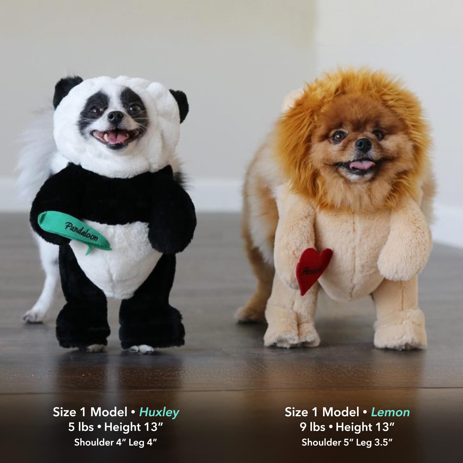 Pandaloon Dog Halloween Costume - Funny Panda Outfit for Small/Medium Dogs & Cats, Size 3 (17-19 in Height, Girth <22 in)