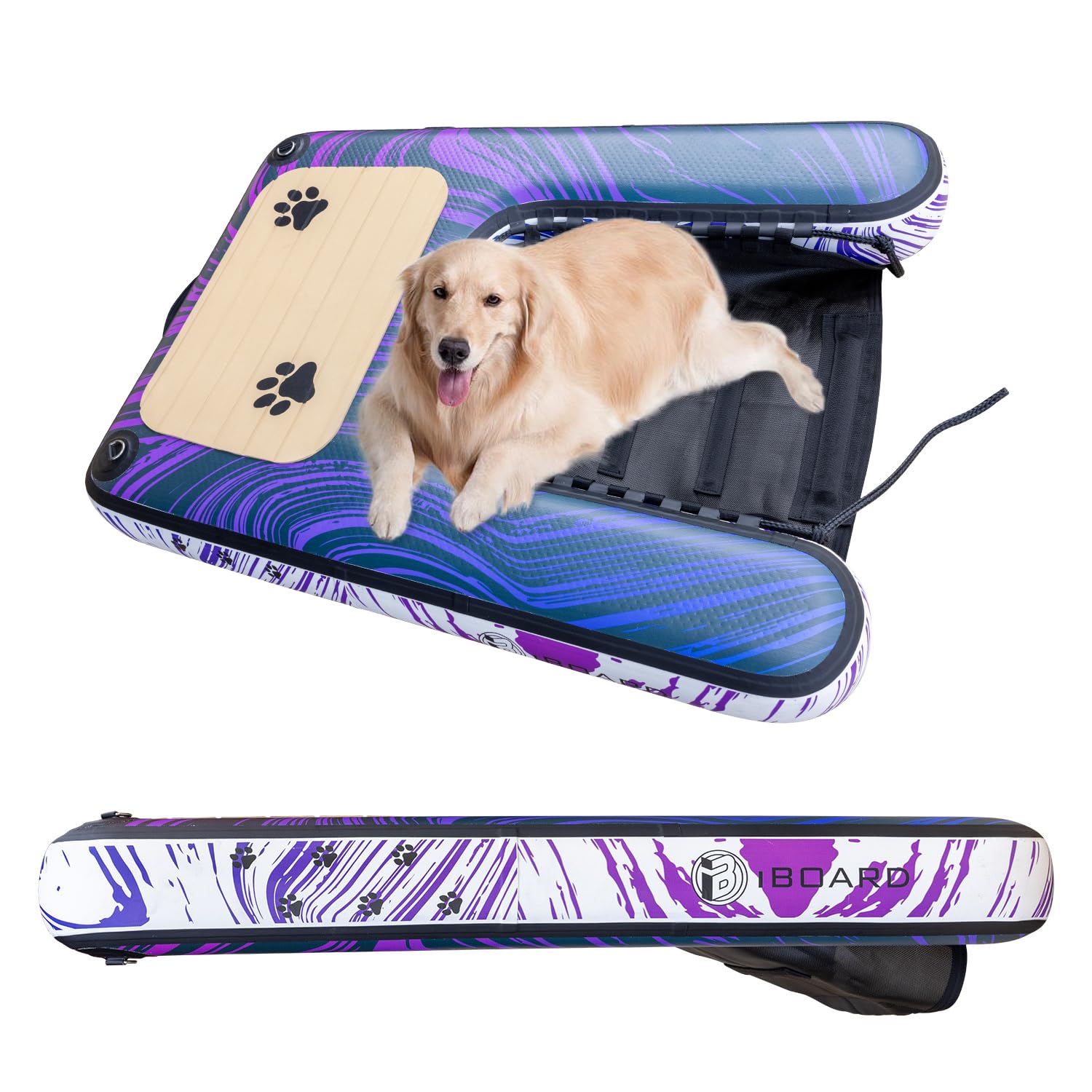 Iboard Dog Ramp & Pool Float - Portable Pet Ramp For Boats, Docks, And Pools - Non-Slip Dog Ramp For Small, Medium, And Large Do