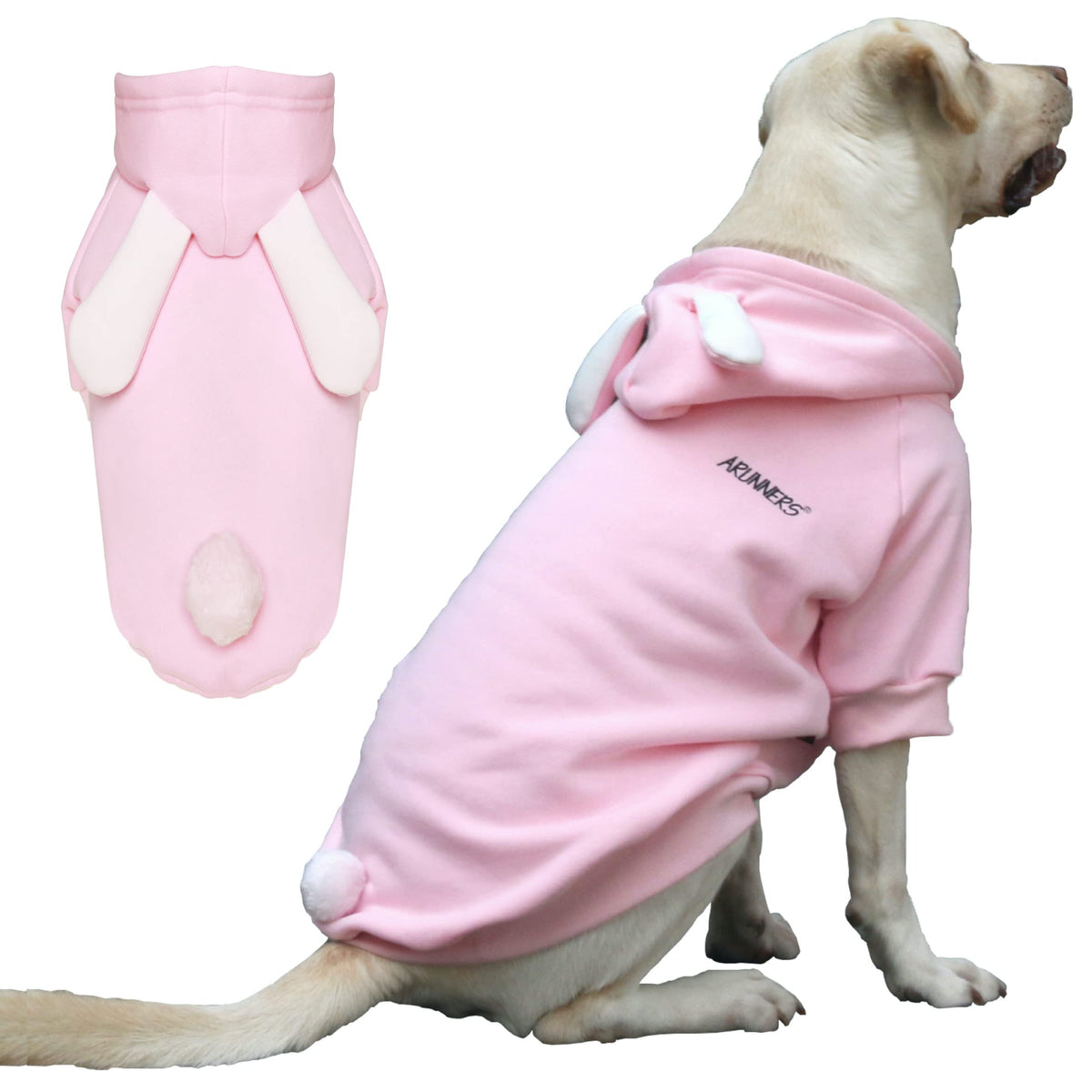 Arunners Extra Large Dog Bunny Costumes Rabbit Hoodies Clothes For Easter Day Halloween Labrador Rottweiler Great Dane, Pink, 5X-Large