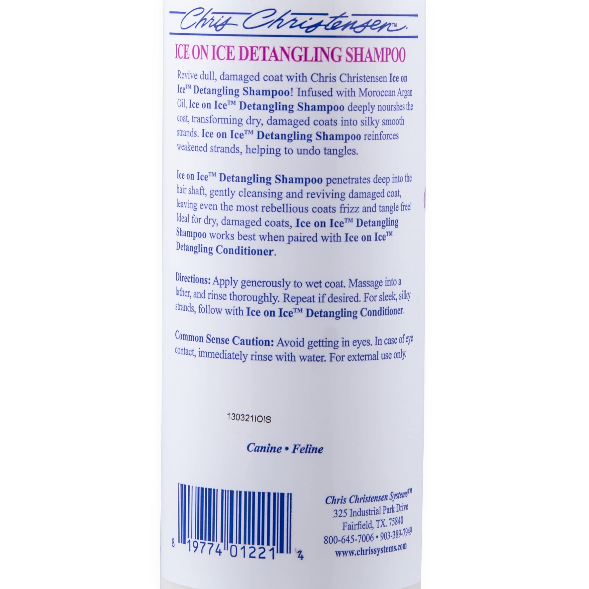 Chris Christensen Ice On Ice Strengthening Dog Shampoo, Groom Like Professional, Revives Dry, Damaged Coats & Strands, All Coat Types Made In Usa 16Oz