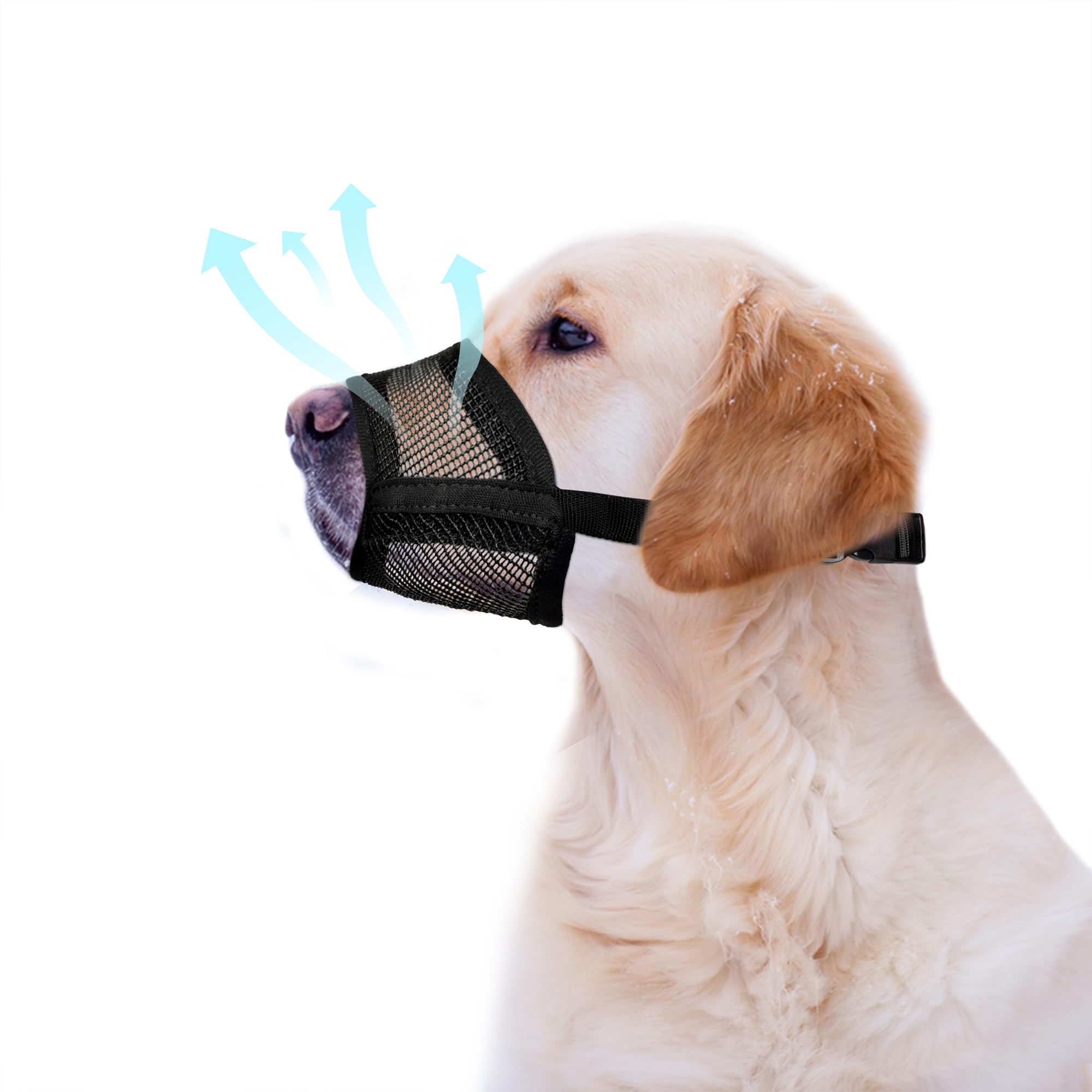 Evollax Dog Muzzle Medium Sized Dogs - Soft Air Mesh Muzzle For Medium Sized Dog | Muzzles For Dogs | Mussle To Stop Biting, Bar