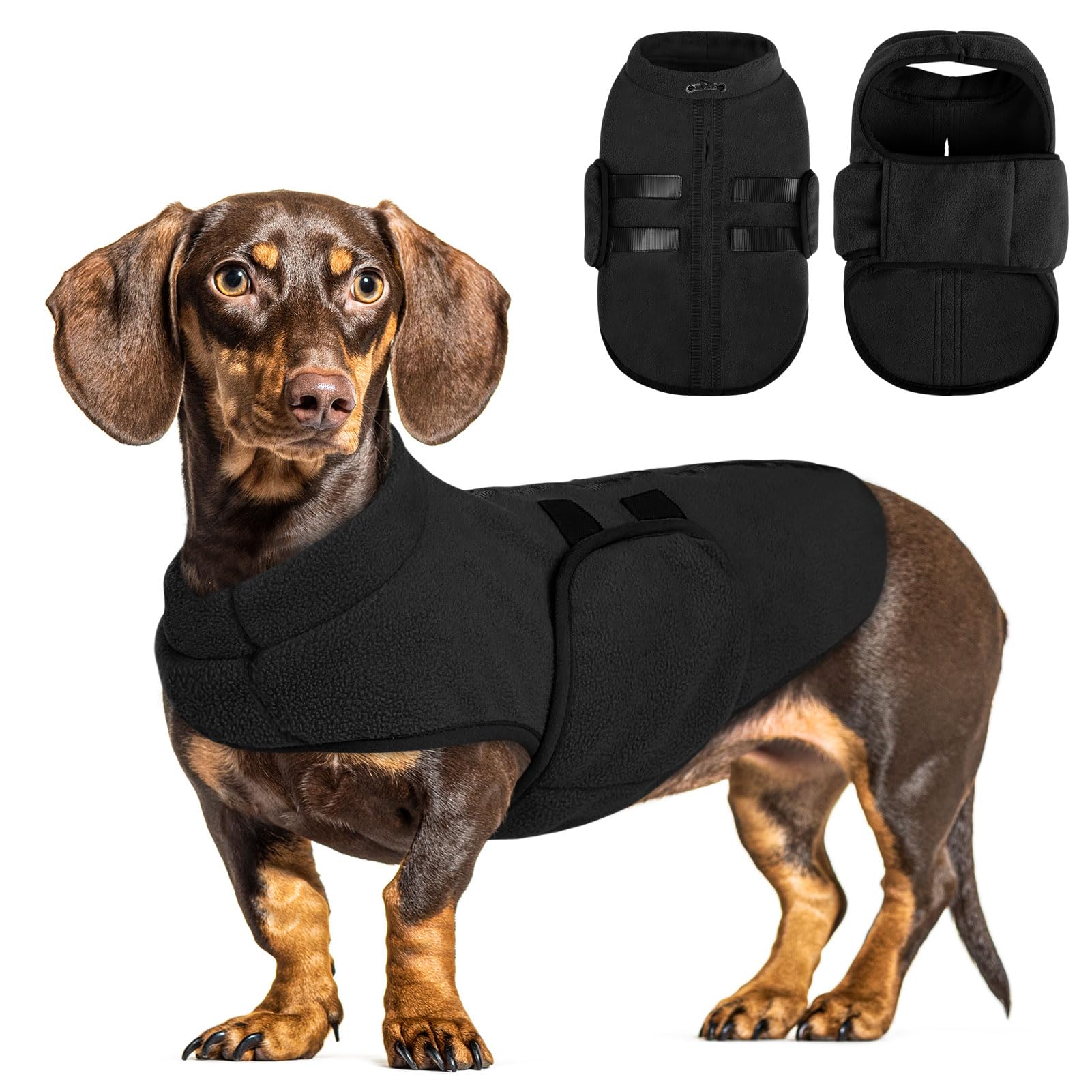Queenmore Xxs Dog Sweaters, Soft Fleece Vest Pullover Dog Jacket With Leash Hole, Warm Winter Dog Clothes Cold Weather Doggy Dac