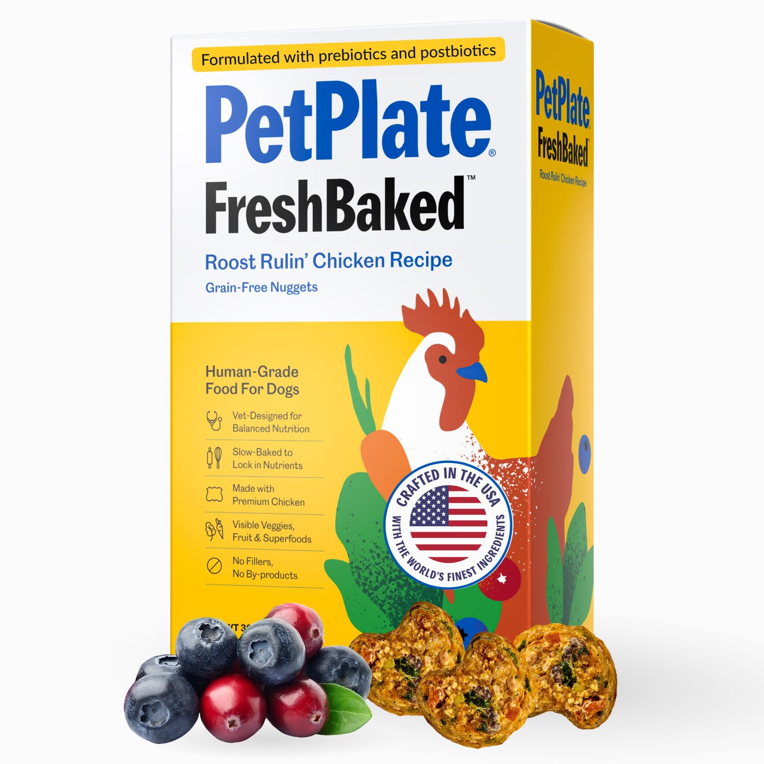 PetPlate Roost Rulin Chicken FreshBaked Dry Dog Food, Gently Baked and Air-Dried Human Grade Dog Food, Formulated with Prebioti