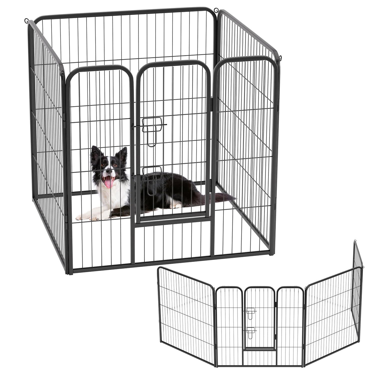 Bestpet Dog Playpen Indoor 32 Inch Height 4 Panels Dog Pen For Medium And Large Dogs, Exercise Pen Pet Dog Fence With Doors Pet 