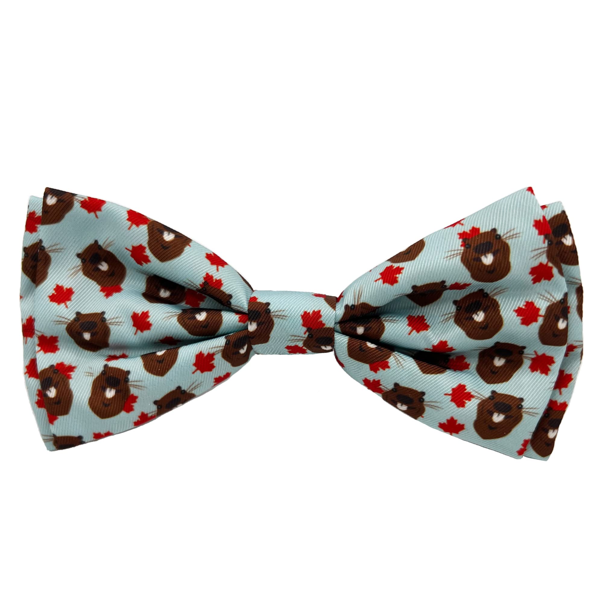 Huxley & Kent Bow Tie For Pets | Tossed Beaver With Leaf (Small) | Bow Tie Collar Attachment | Fun Bow Ties For Dogs & Cats | Cu