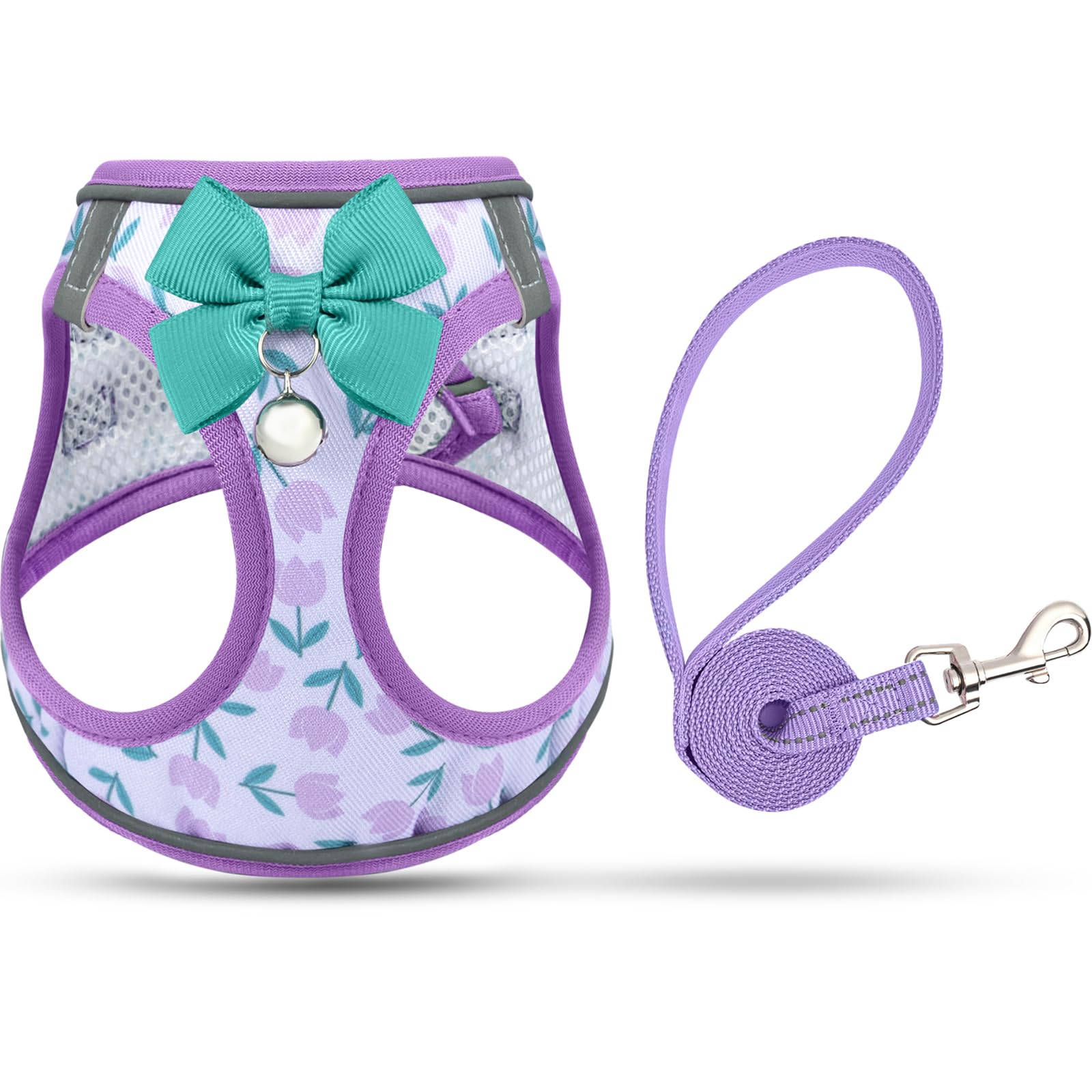 SALFSE Cat Harness and Leash Escape Proof for Walking, Adjustable Soft Kitten Harness with Reflective Straps Step in Cat Vest Ha