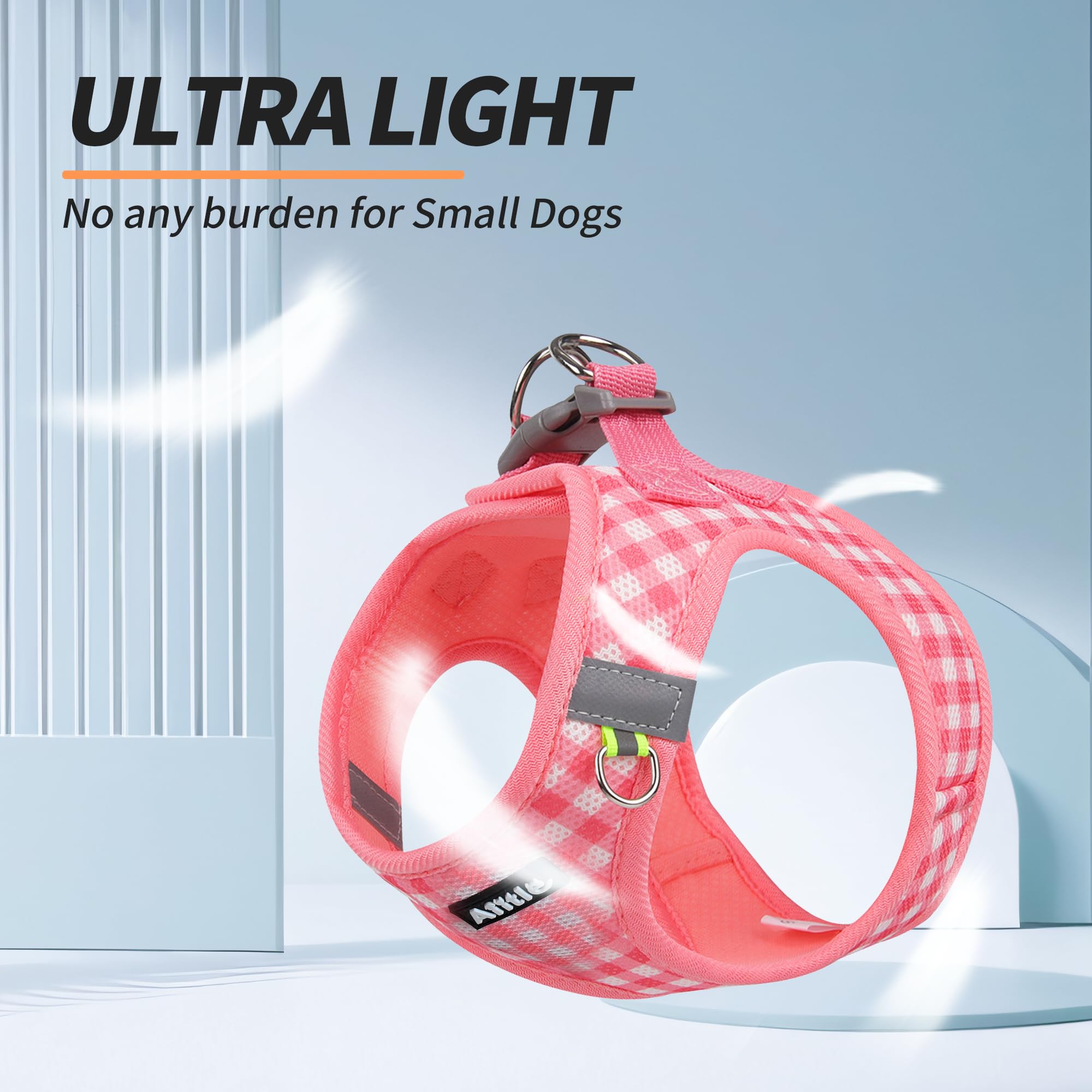 Aiitle No Pull Dog Harness And Leash Set, Step In No Chock Soft Mesh Dog Harnesses Reflective For Extra-Small Puppy Dogs And Cat
